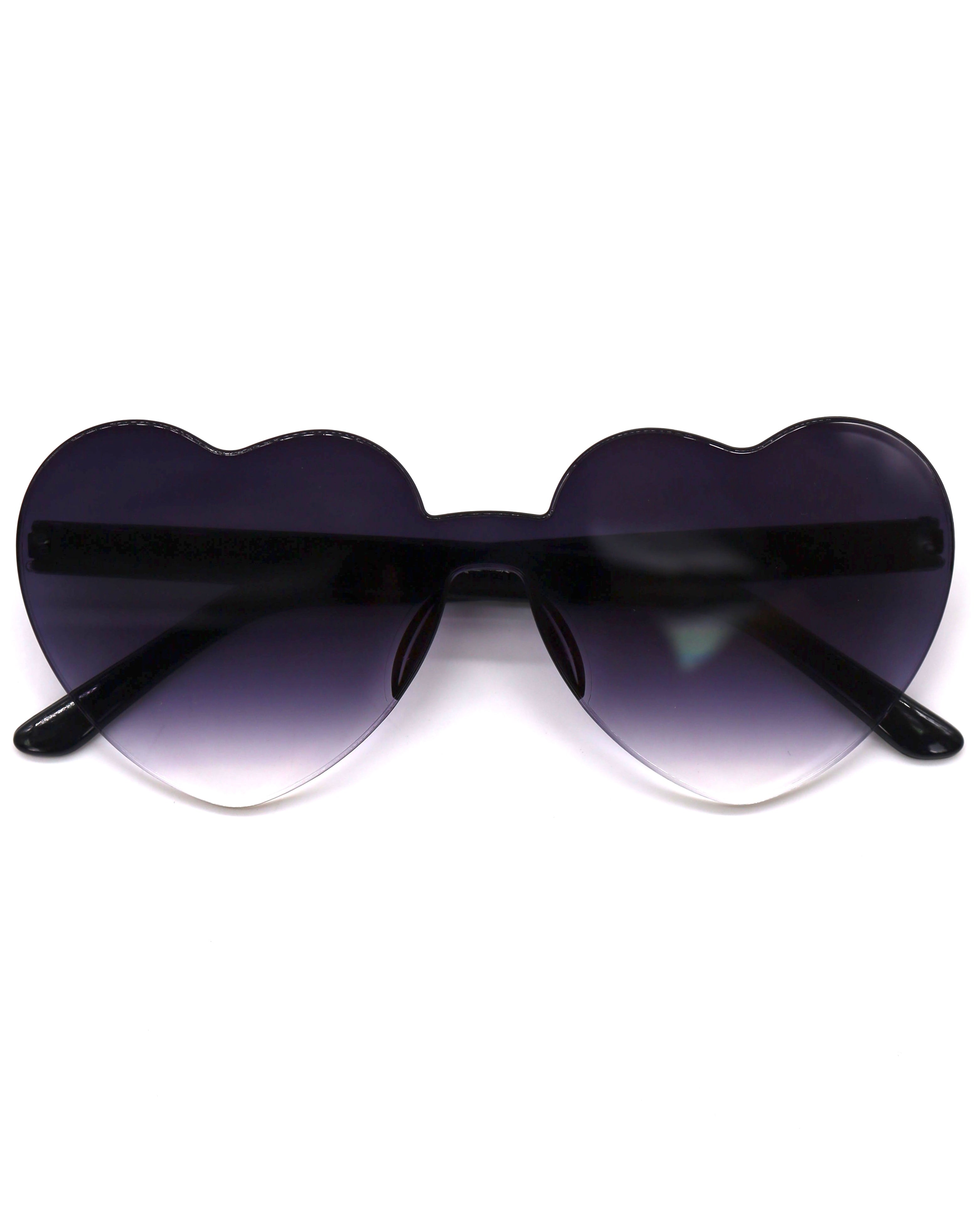 Black & Orange Heart Sunglasses, Heart Sunglasses, - One Stop Rave