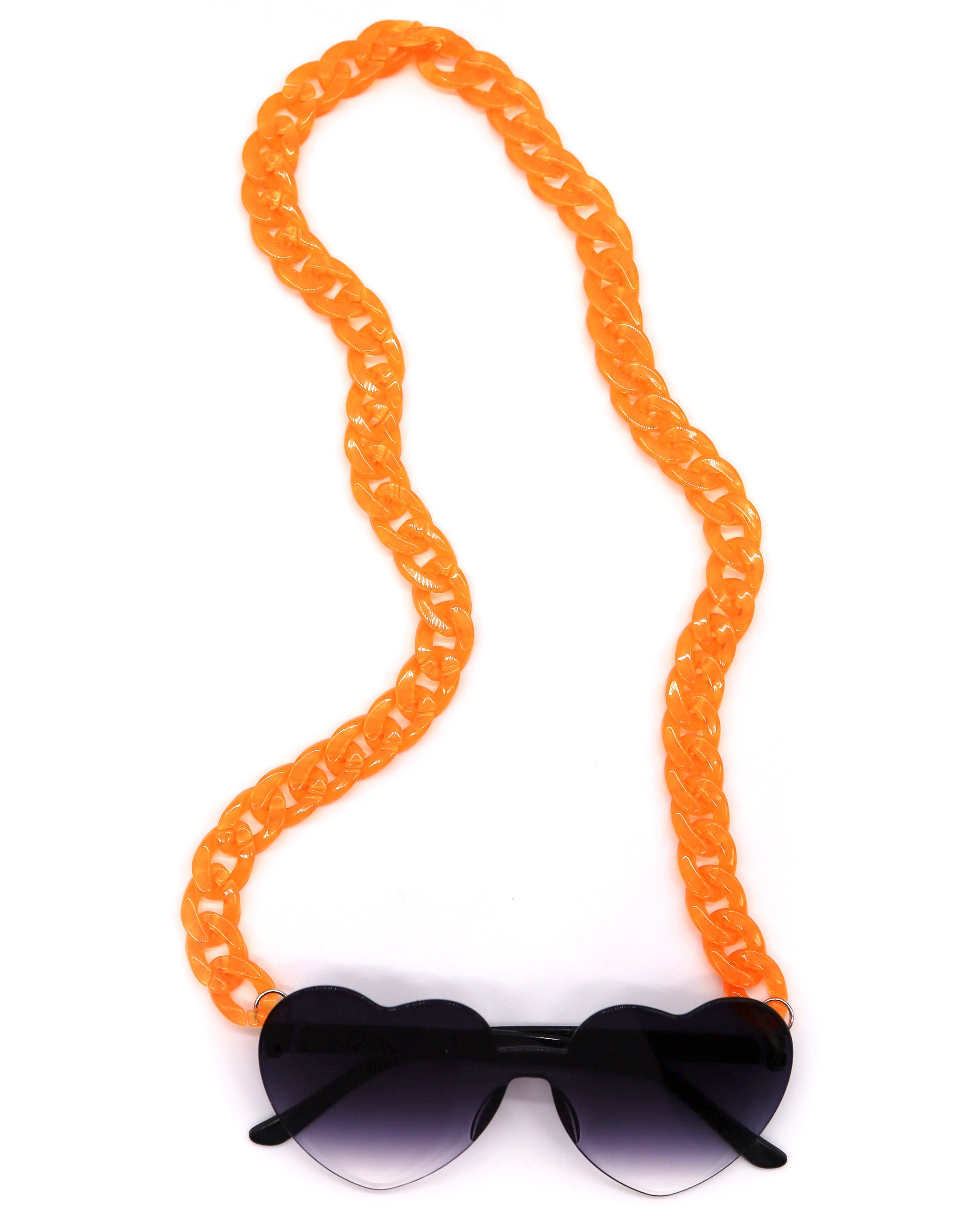 Black & Orange Heart Sunglasses, Heart Sunglasses, - One Stop Rave