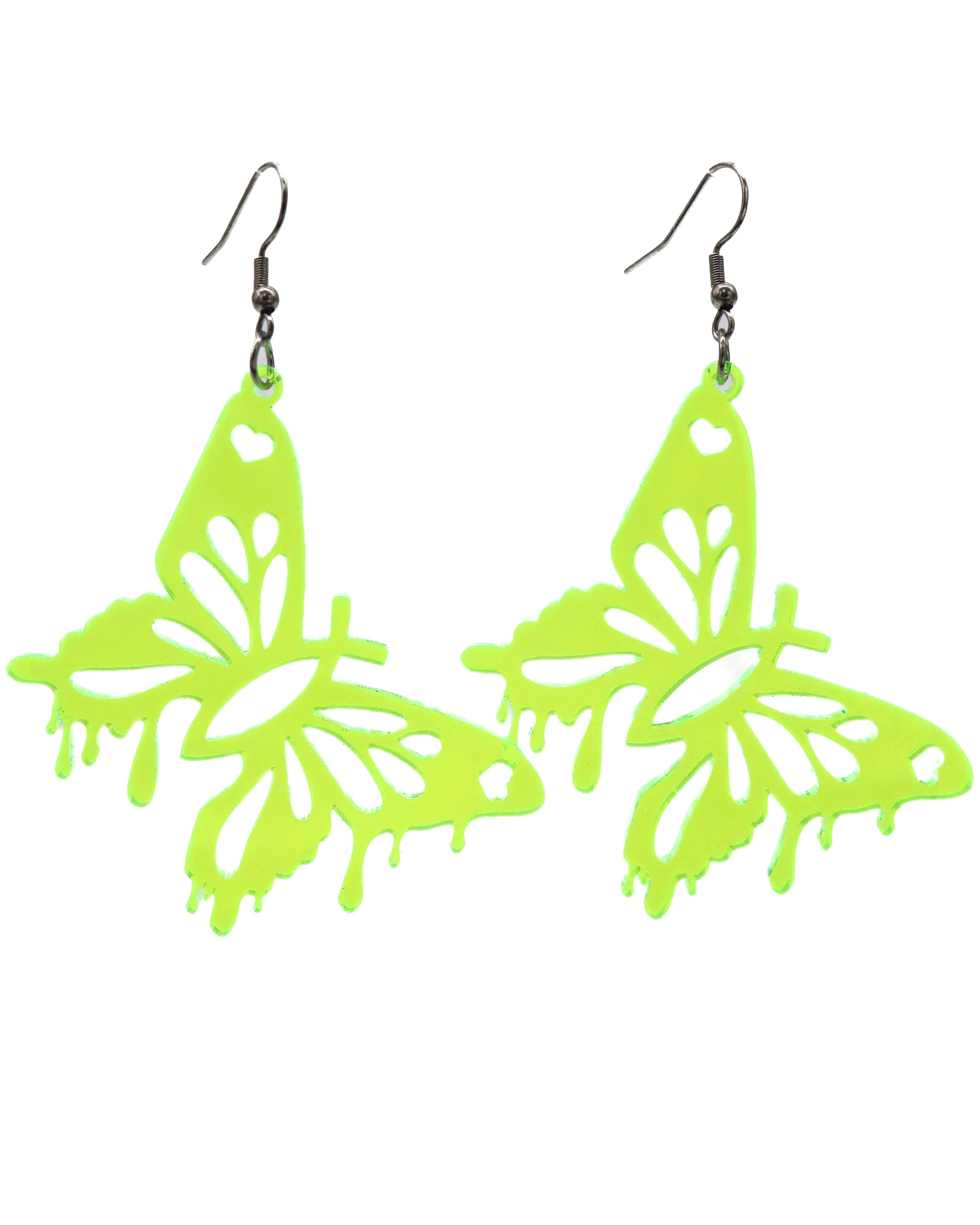 Butterfly Trip Earrings, Dangle Earrings, - One Stop Rave