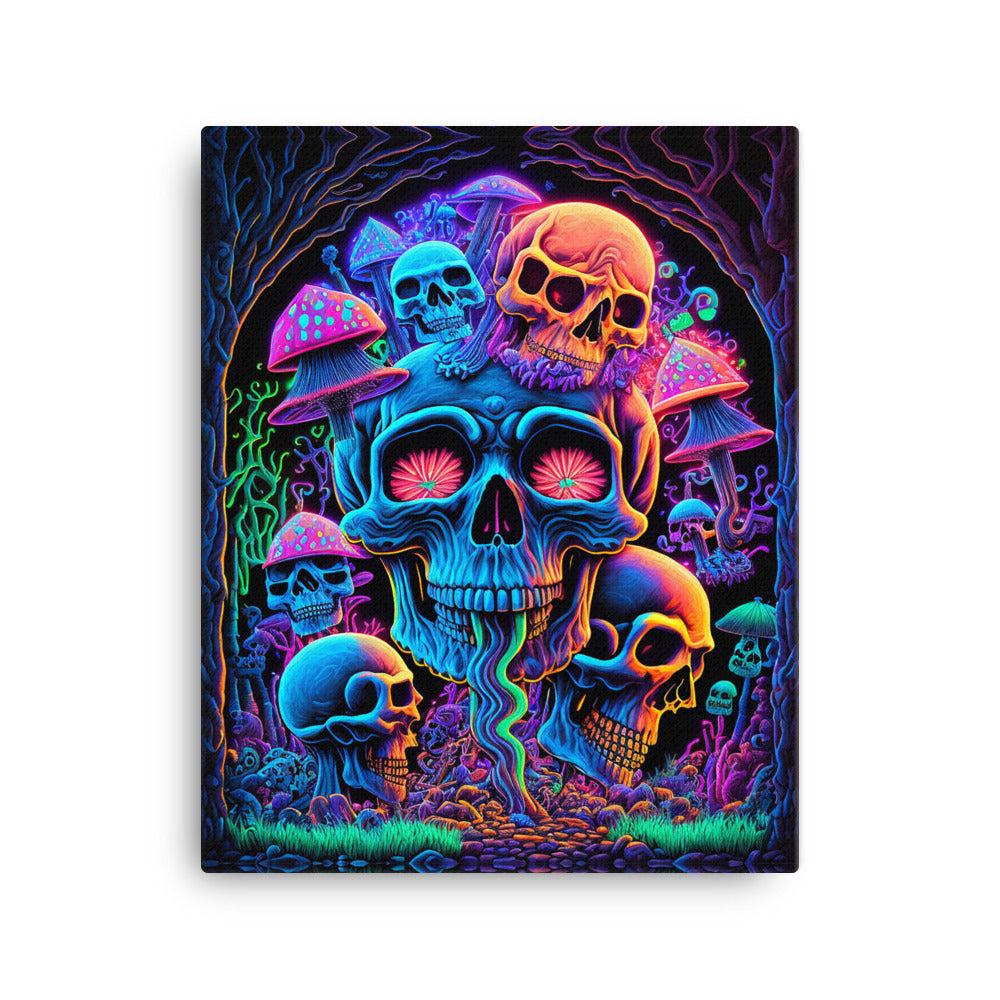 Psychedelic Skull Sanctuary Canvas