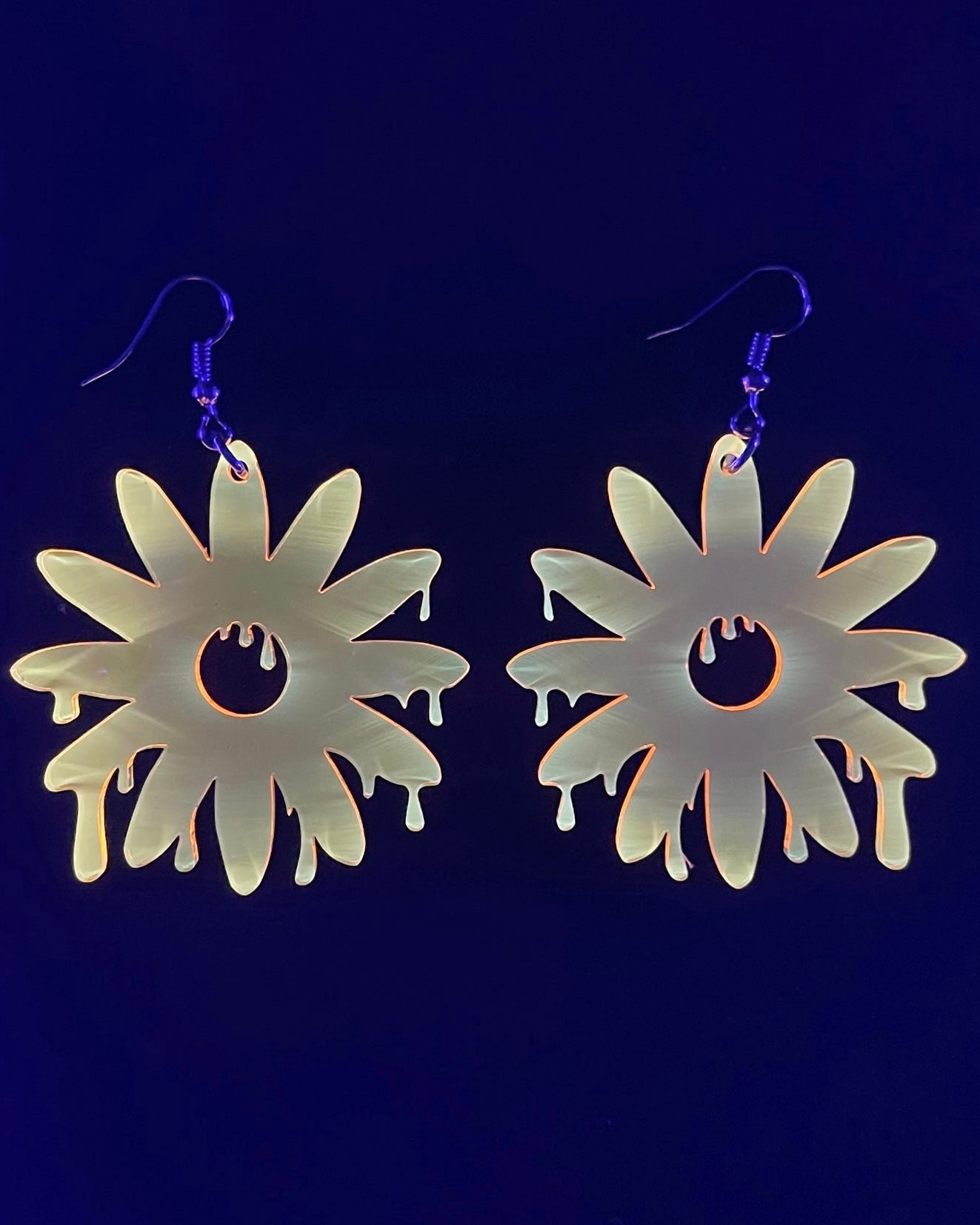 Daisy Drip Earrings, Dangle Earrings, - One Stop Rave