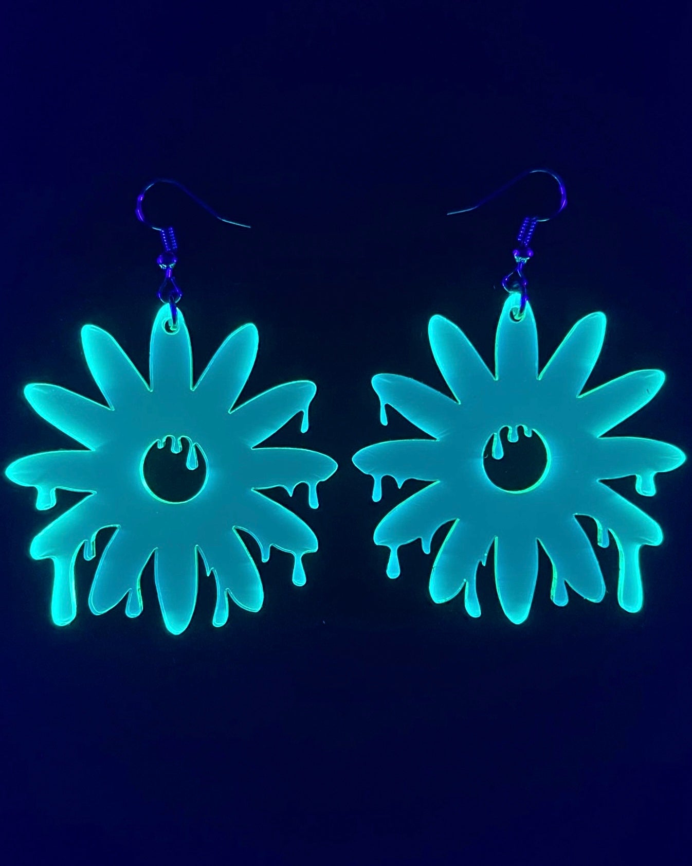 Daisy Drip Earrings, Dangle Earrings, - One Stop Rave