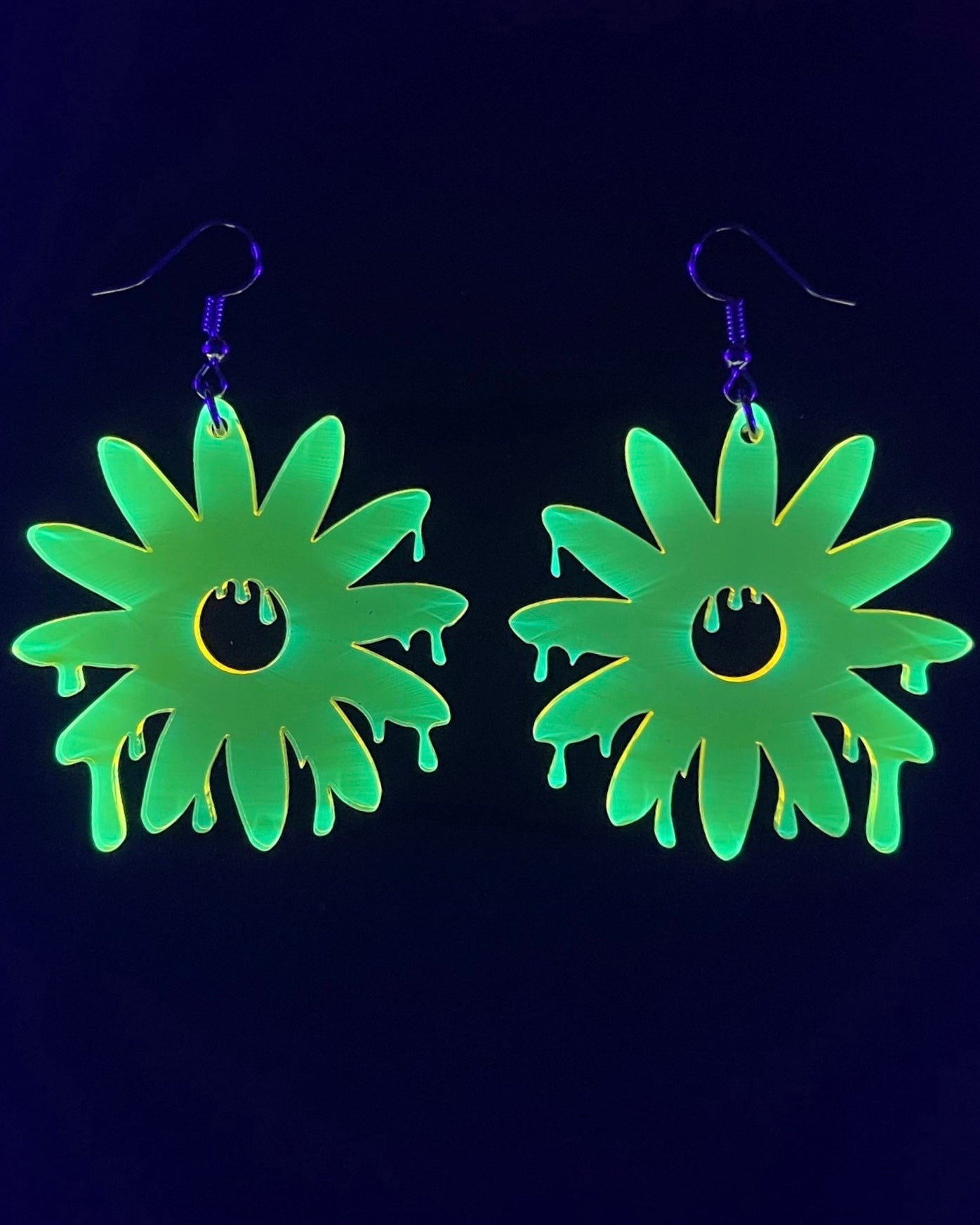 Daisy Drip Earrings, Dangle Earrings, - One Stop Rave