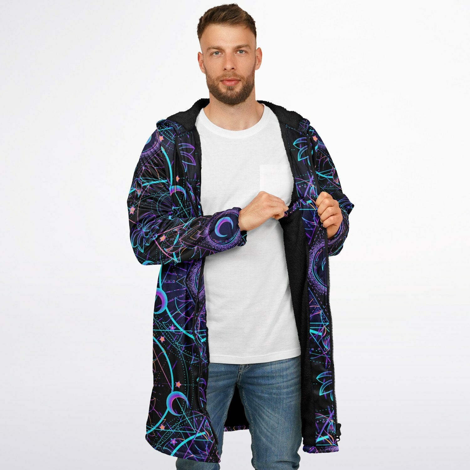 Mushroom Astrology Zipper Plush Cloak