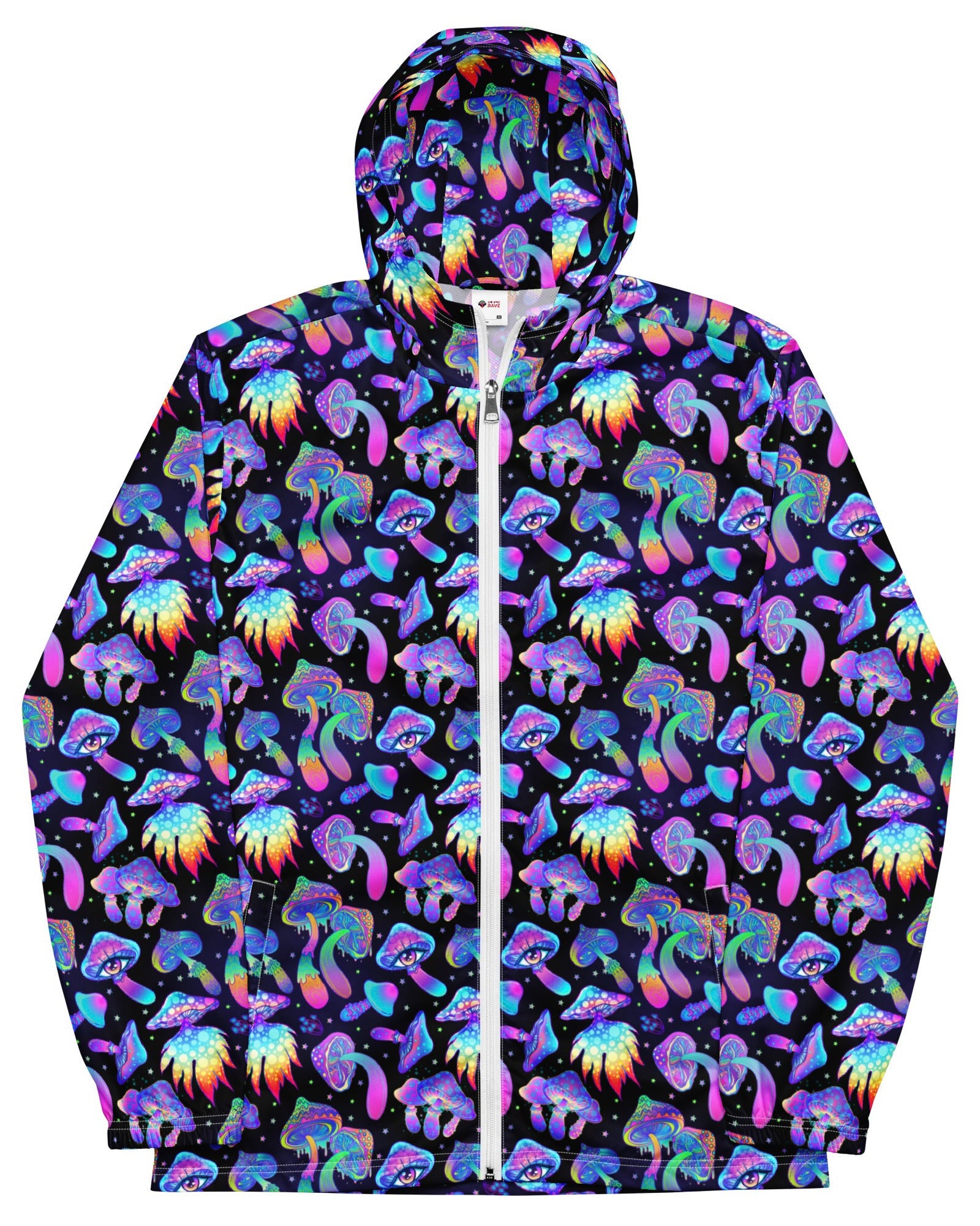 Shroomin Black Windbreaker, , - One Stop Rave