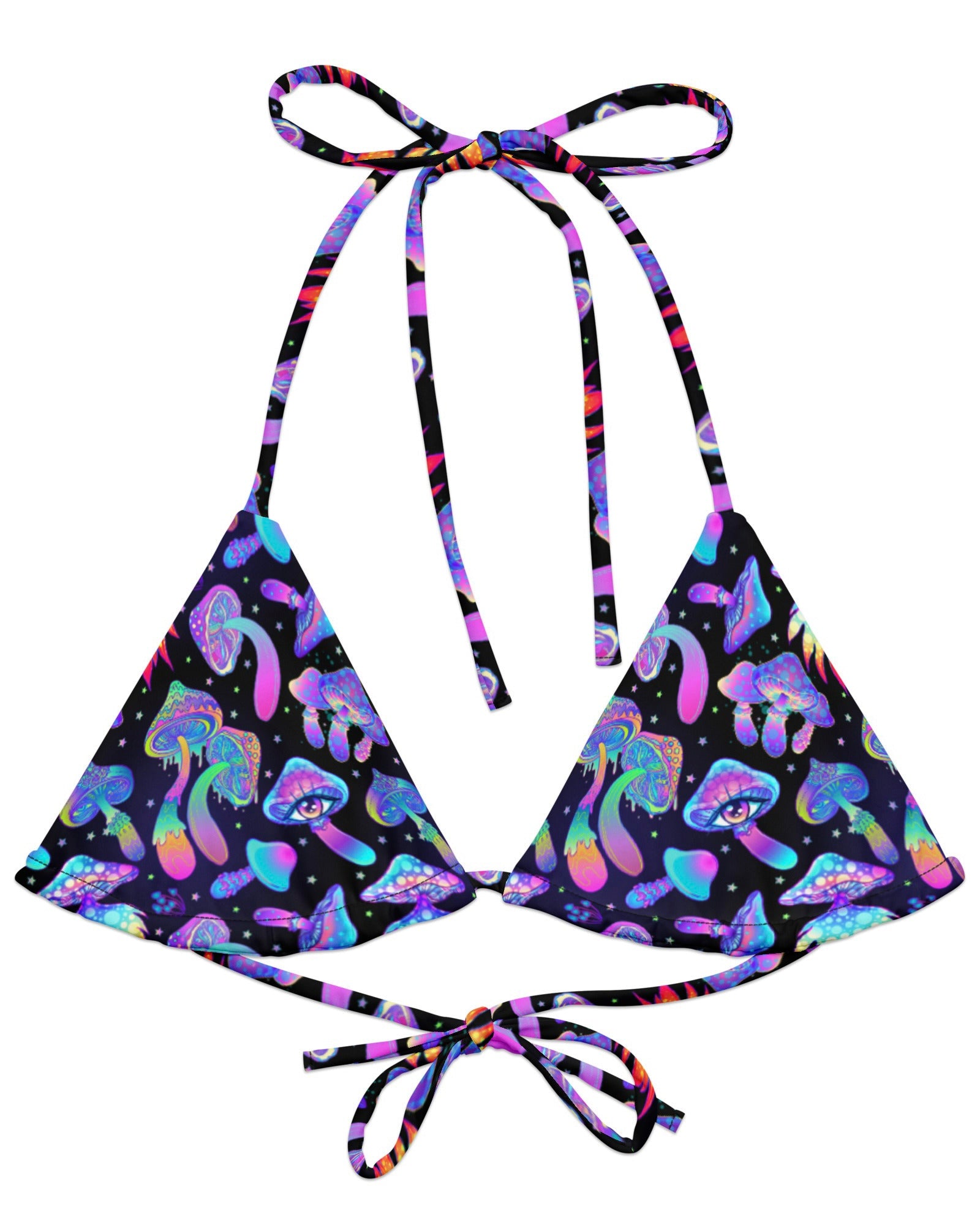 Shroomin Black Triangle Top by One Stop Rave on a white background.