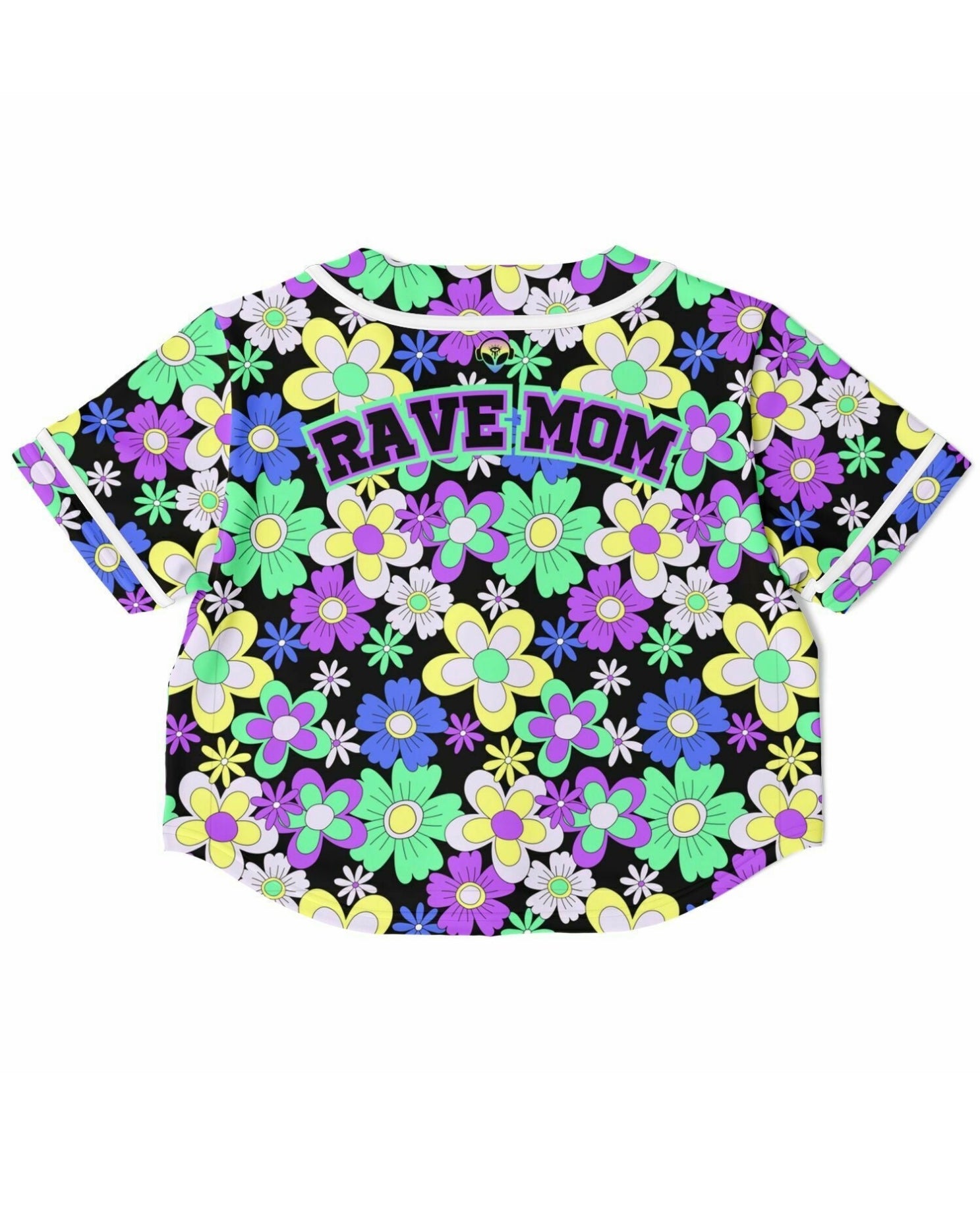 Crazy Daisy Cropped Baseball Jersey, Cropped Baseball Jersey, - One Stop Rave
