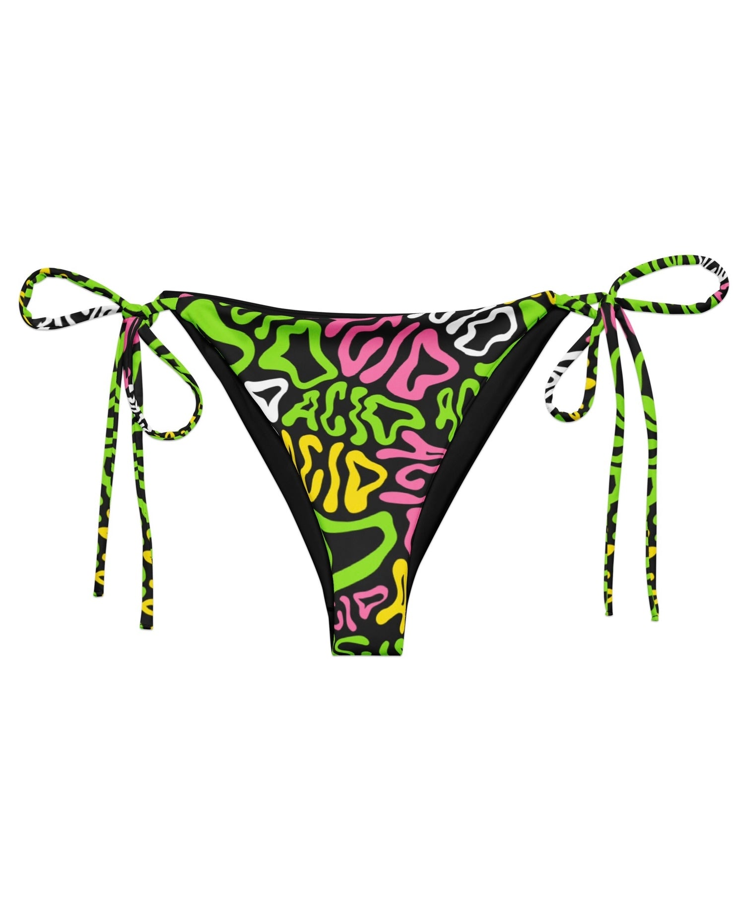 Candy Acid Recycled String Bottoms by One Stop Rave on a white background.