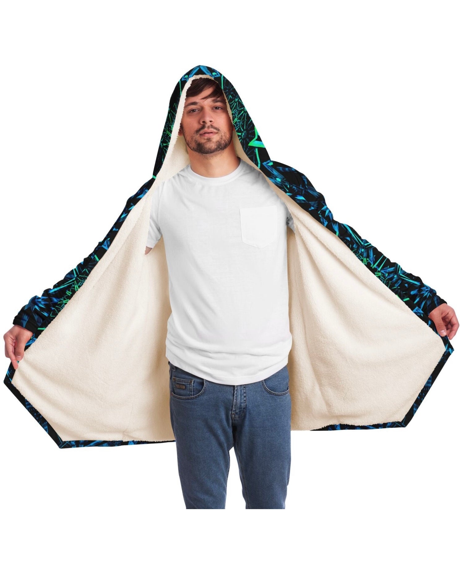 Fractals Cloak, Microfleece Cloak, - One Stop Rave