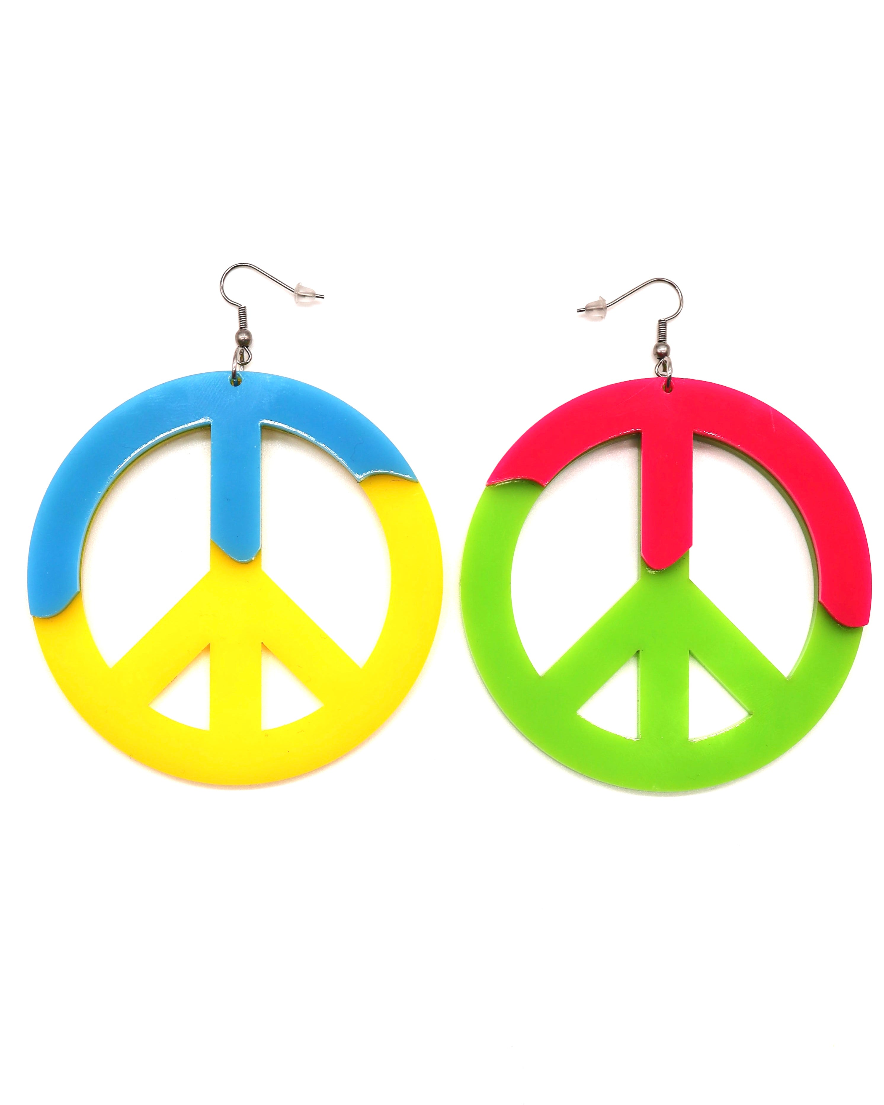 XL Peace Kandi Earrings, Dangle Earrings, - One Stop Rave
