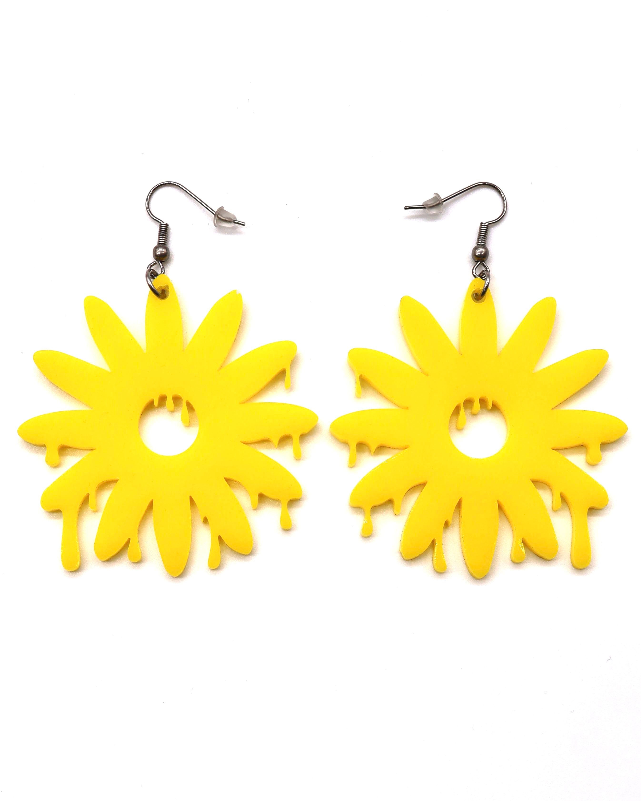 Daisy Drip Earrings, Dangle Earrings, - One Stop Rave