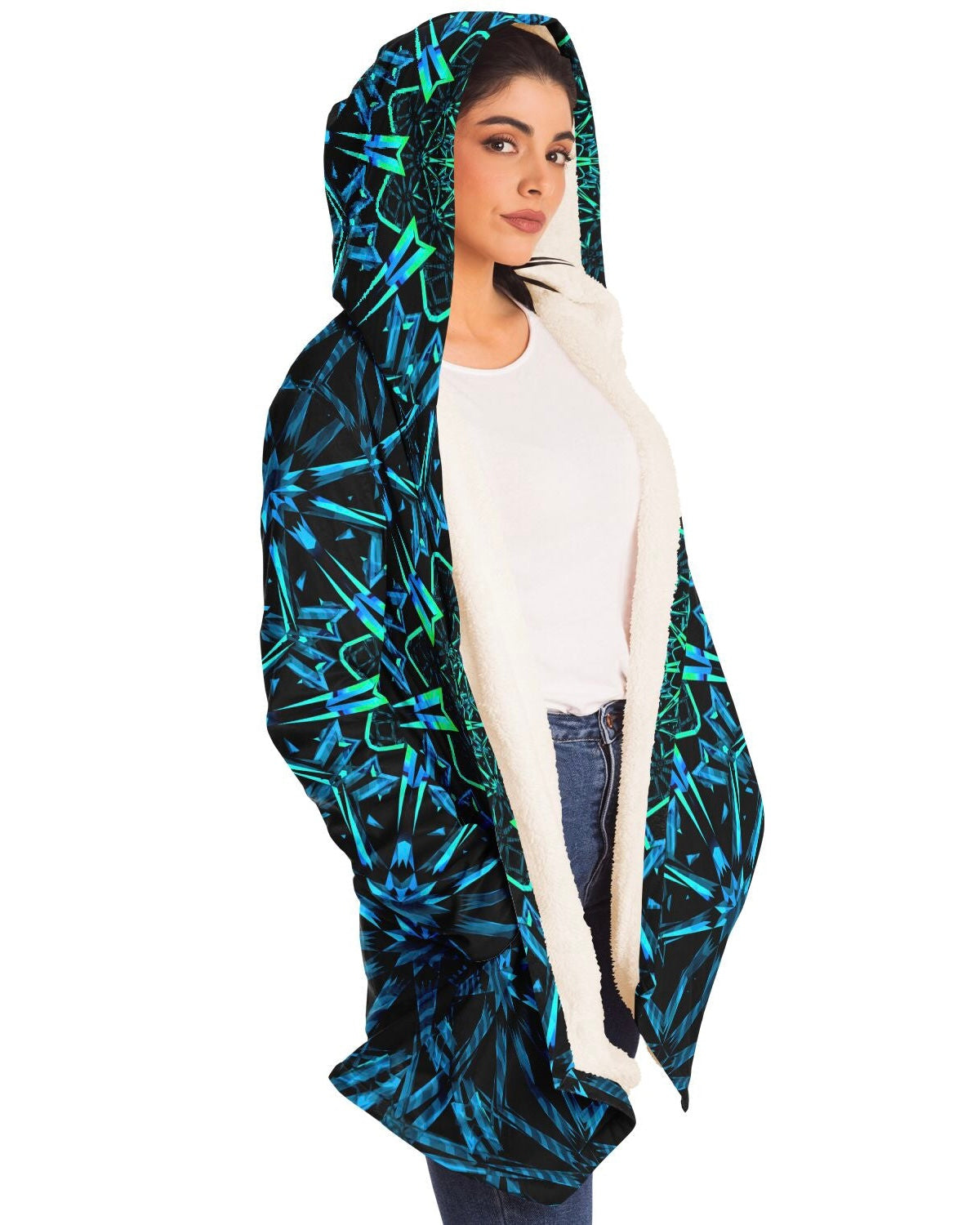 Fractals Cloak, Microfleece Cloak, - One Stop Rave