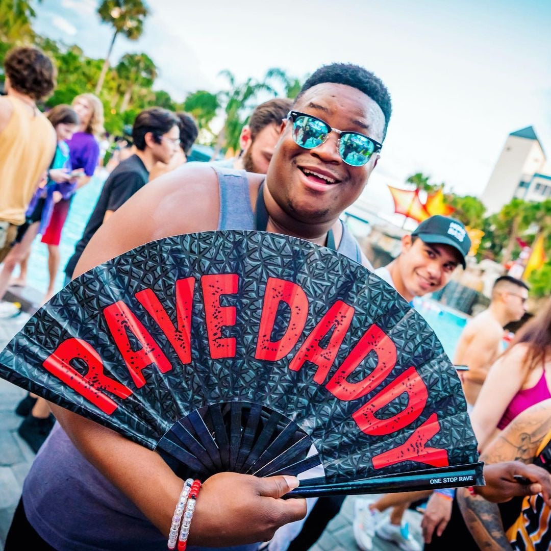 Rave Daddy Hand Fan Pre Order, Festival Fans 13.5", - One Stop Rave