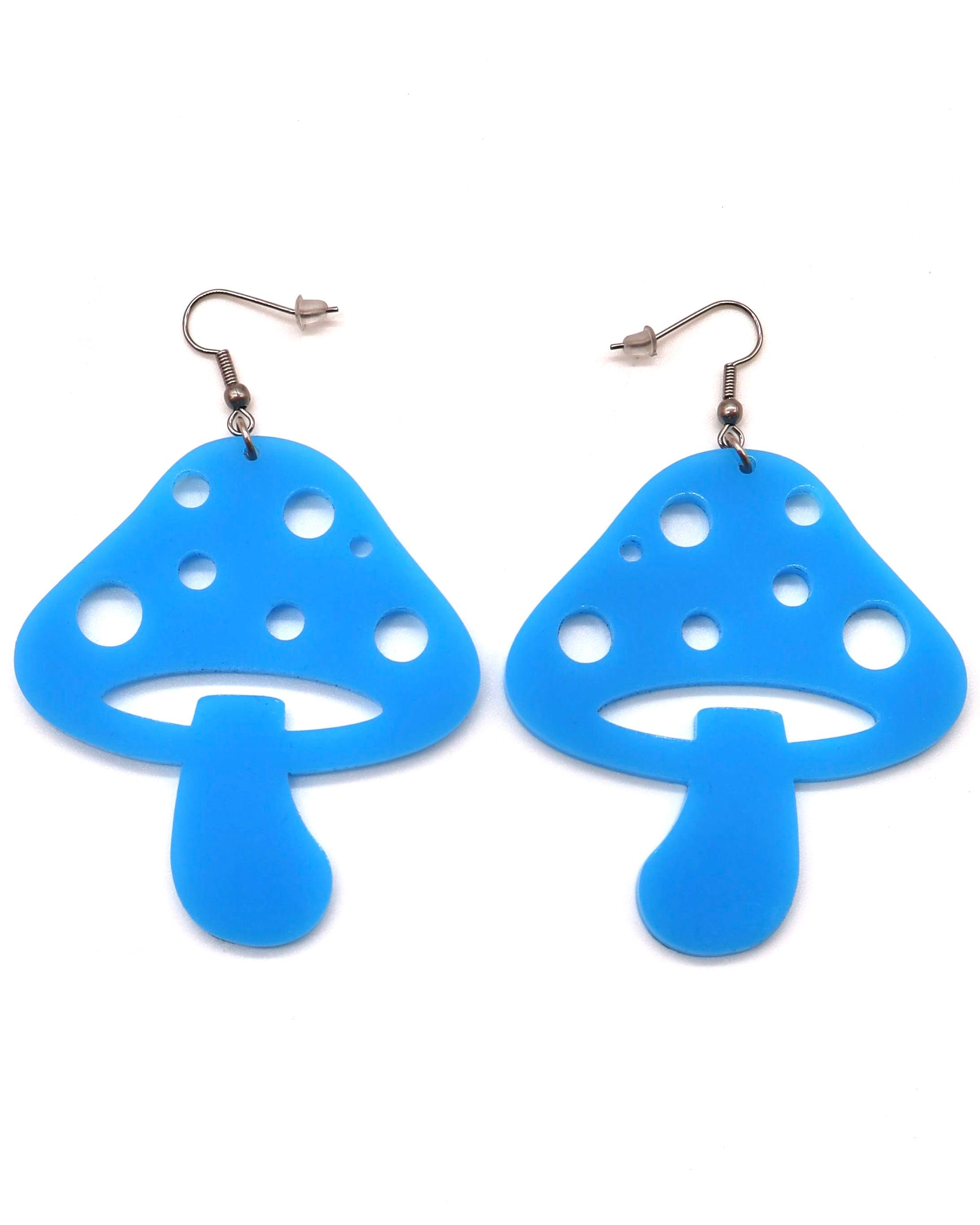 Mushroom Earrings, Dangle Earrings, - One Stop Rave