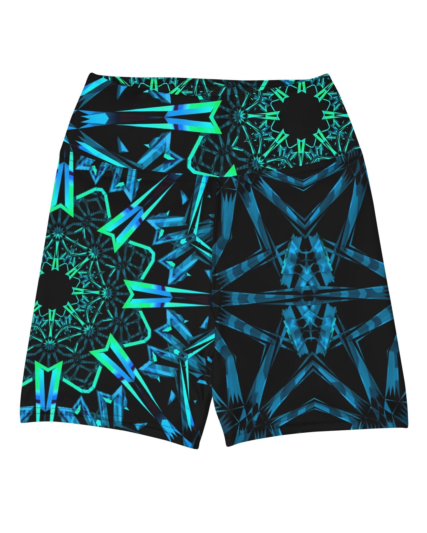Fractals Yoga Shorts, Yoga Shorts, - One Stop Rave