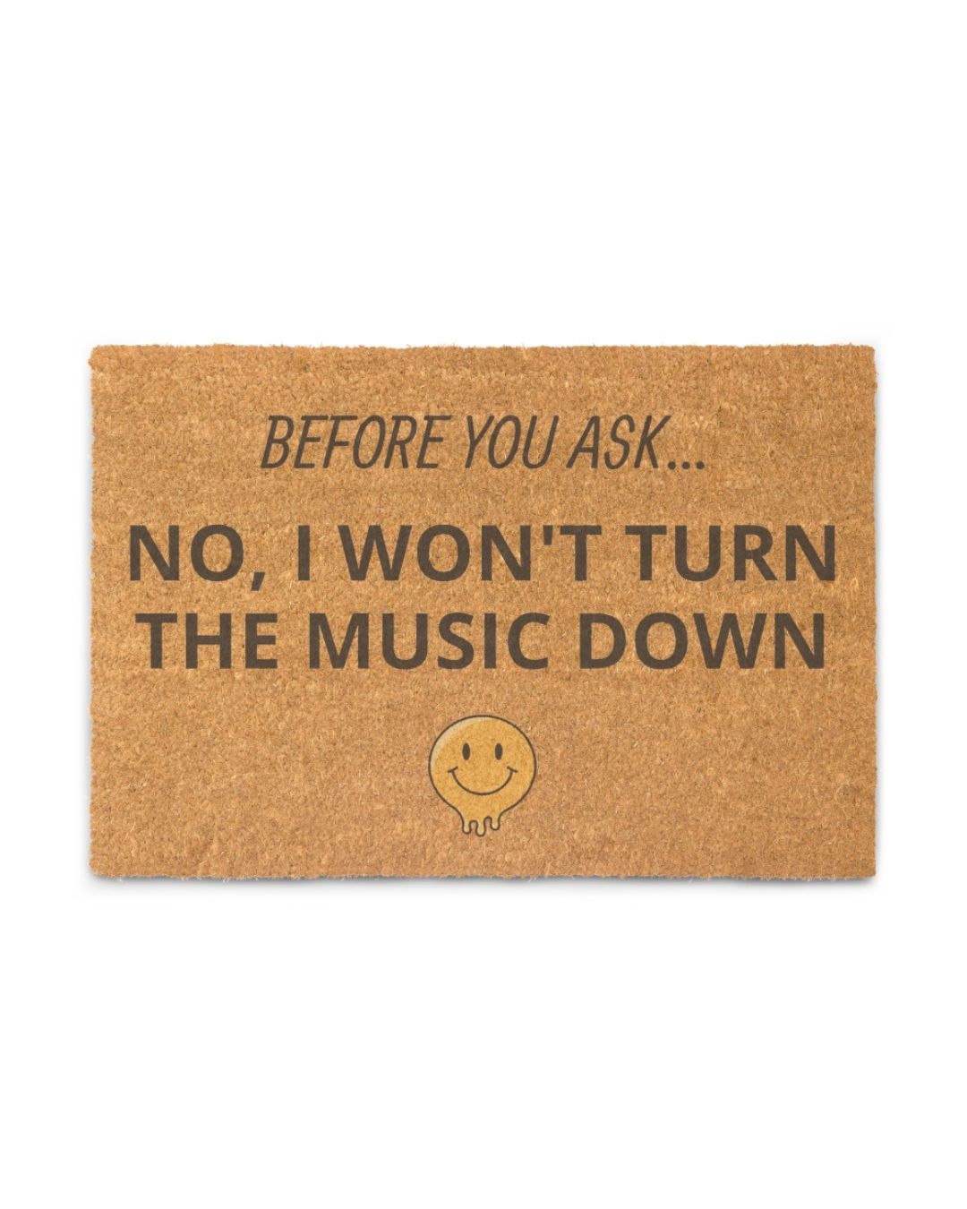 Premium coir doormat with music lover's design - won't turn music down