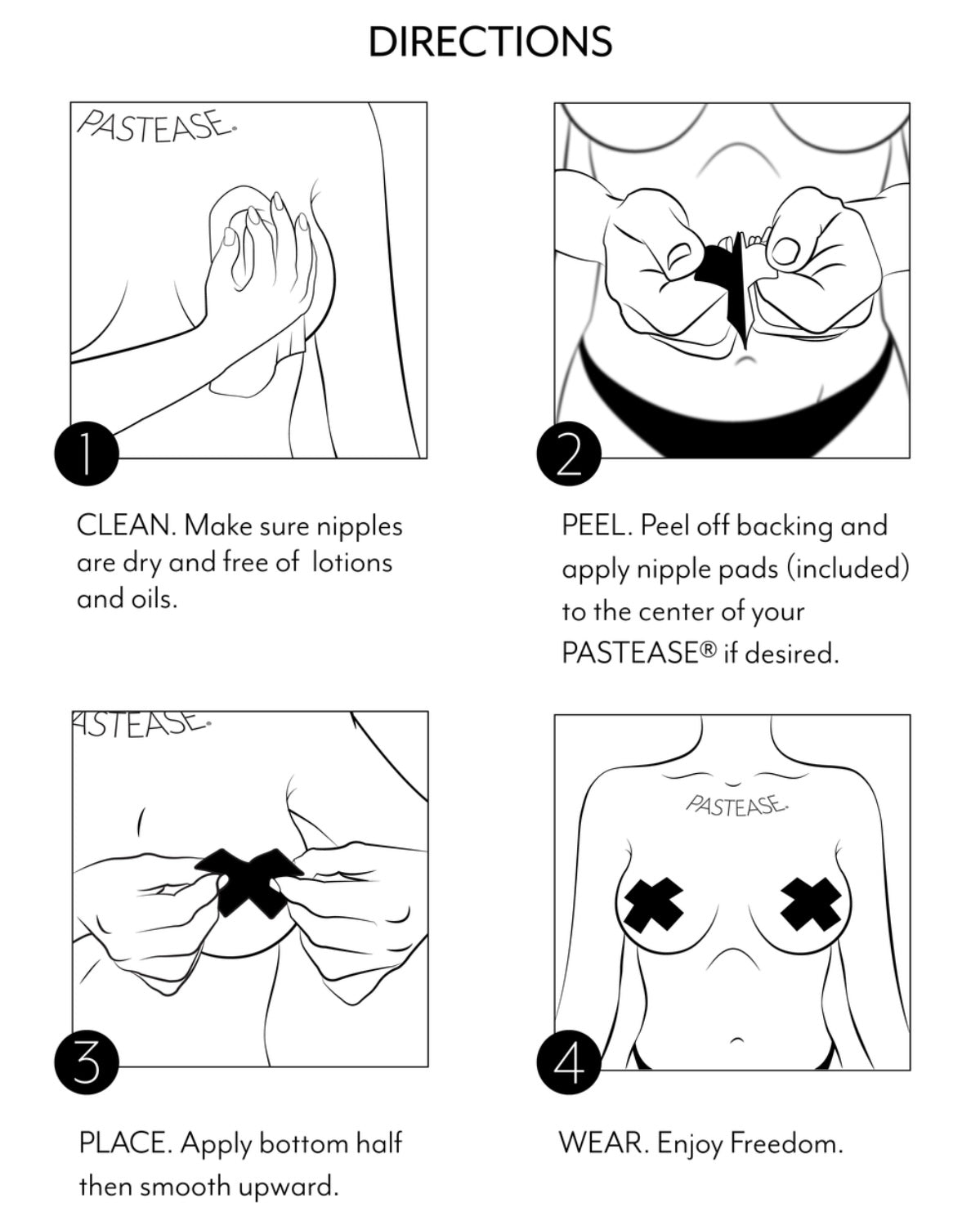 Plus X: Matte Cross Nipple Pasties, Pasties, - One Stop Rave