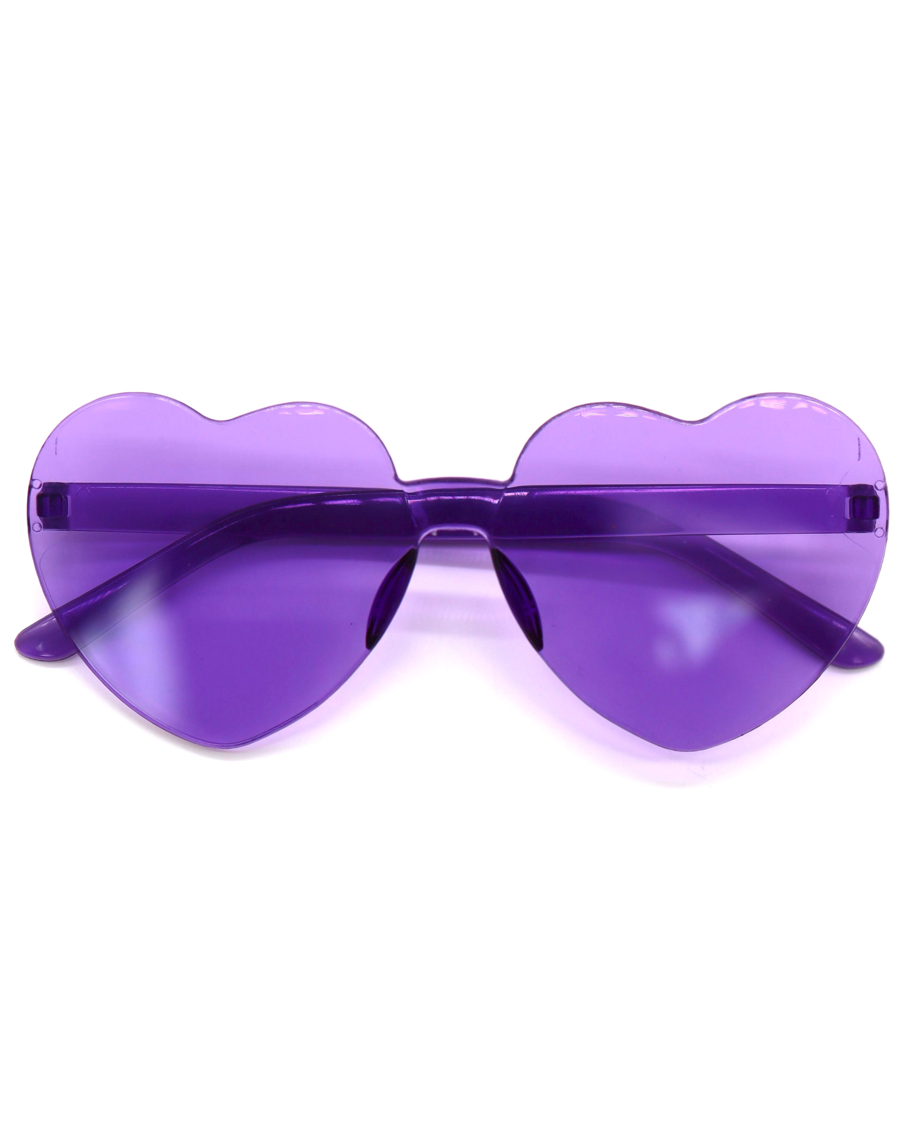 Purple Heart Sunglasses, Heart Sunglasses, - One Stop Rave