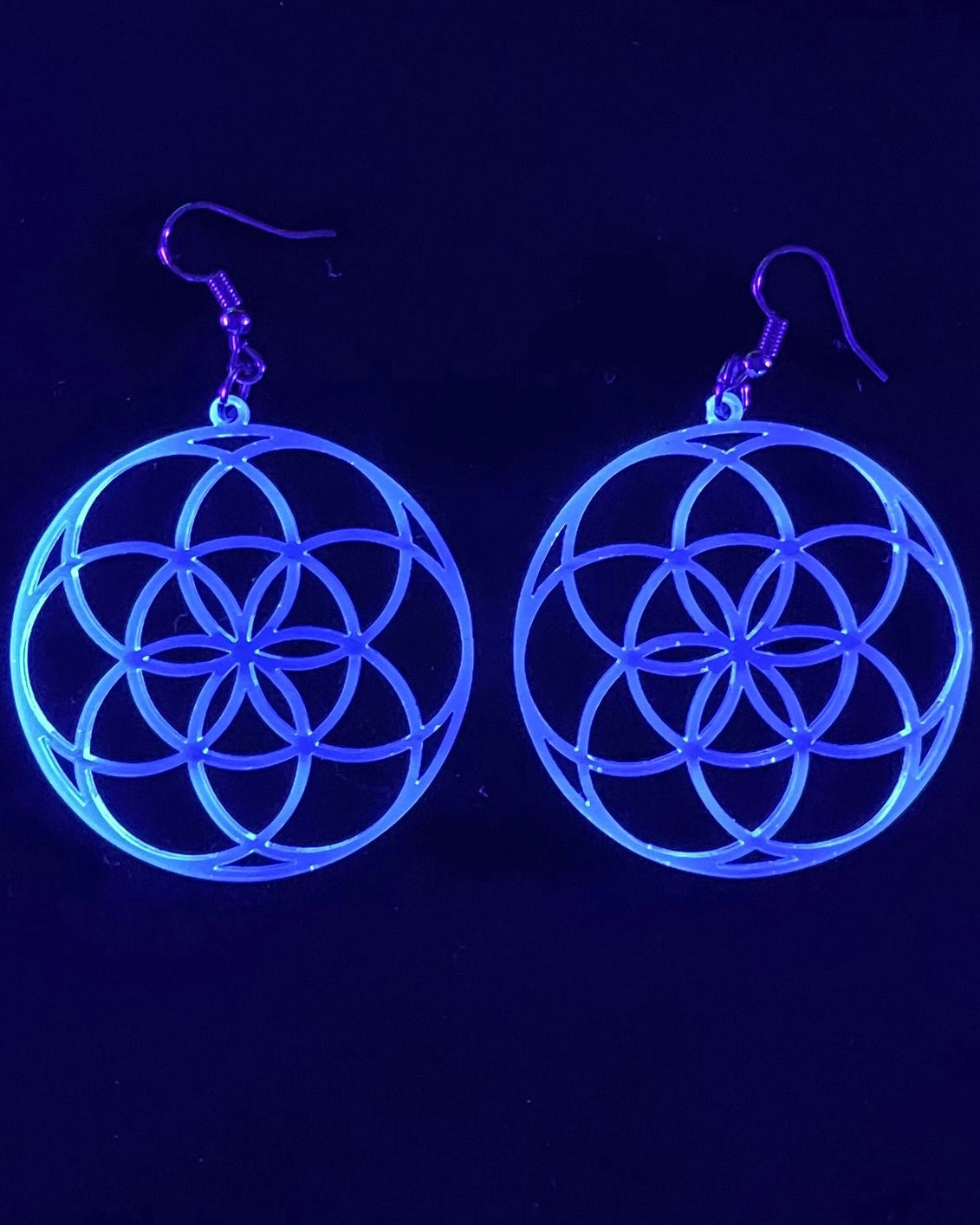 Seed of Life Earrings, Dangle Earrings, - One Stop Rave