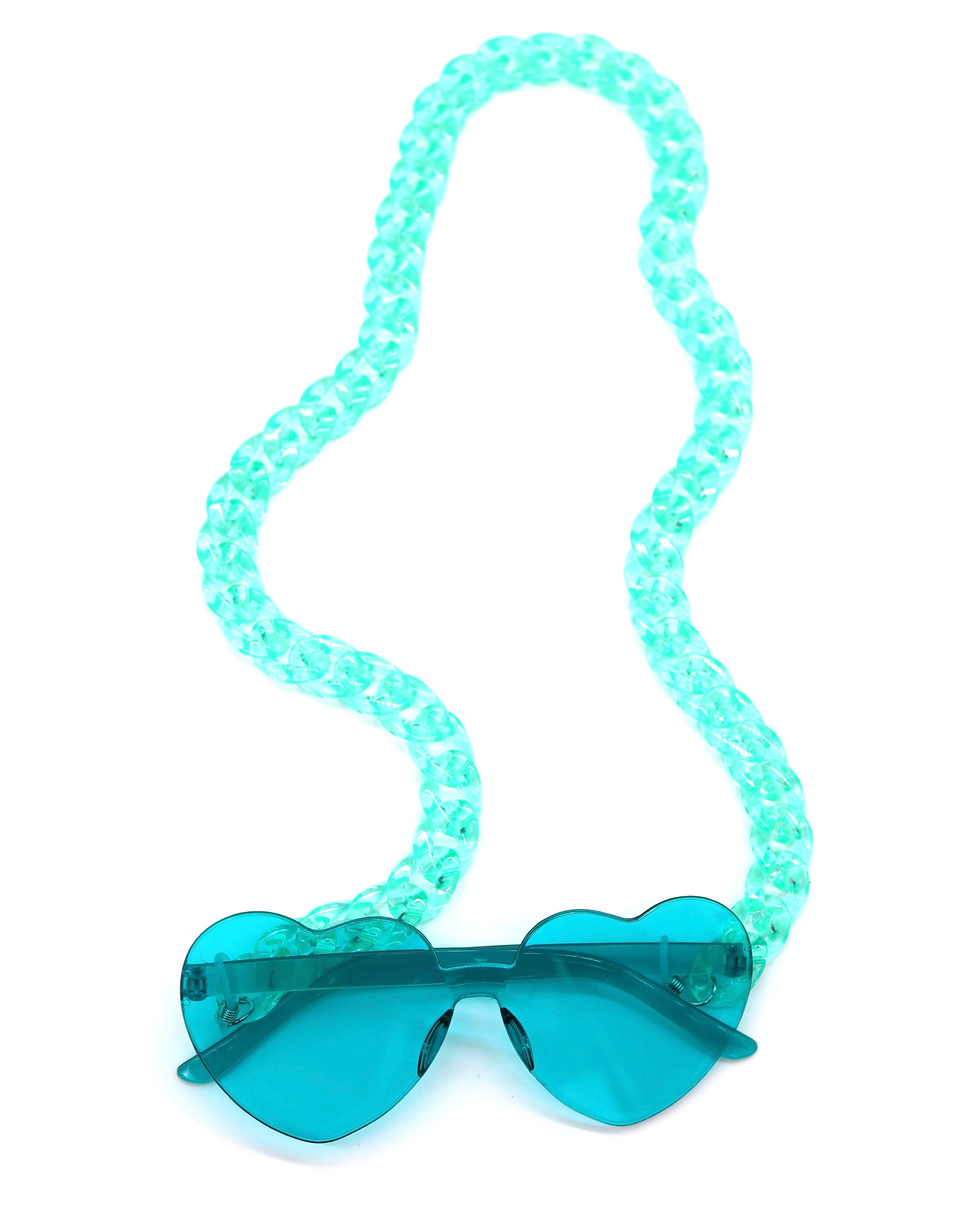 Teal Heart Sunglasses, Heart Sunglasses, - One Stop Rave