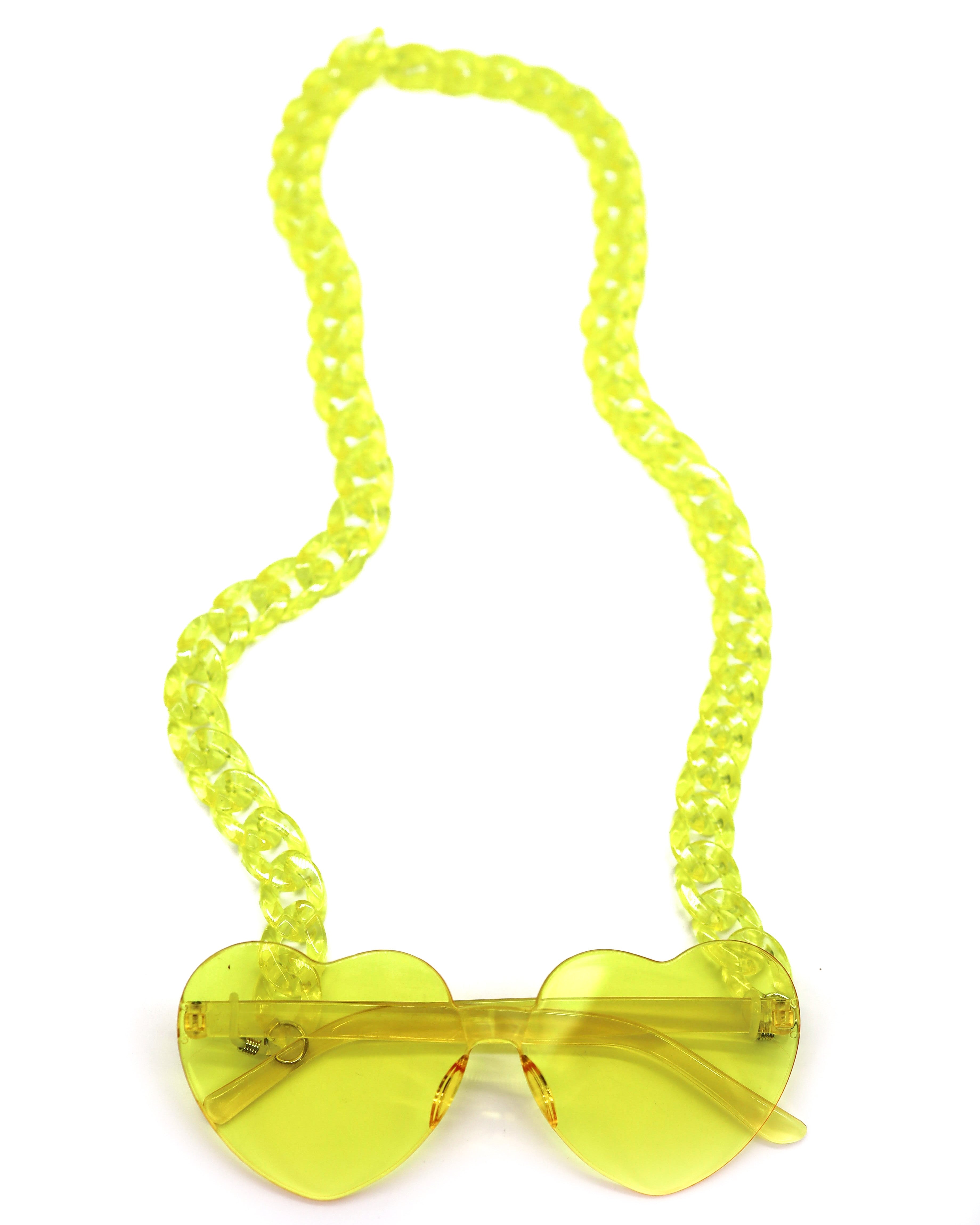 Yellow Heart Sunglasses, Heart Sunglasses, - One Stop Rave