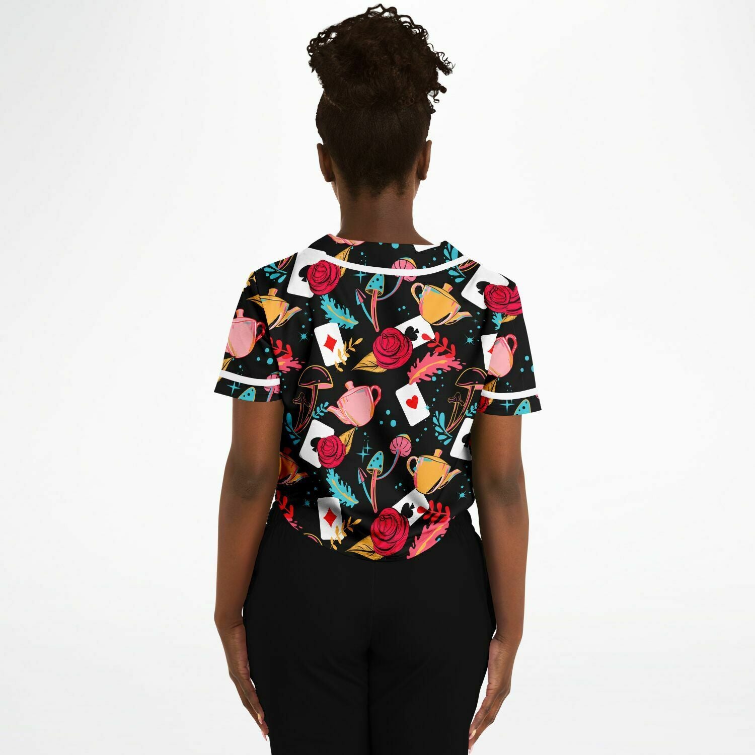 Curiouser and Curiouser Cropped Jersey, Cropped Baseball Jersey, - One Stop Rave
