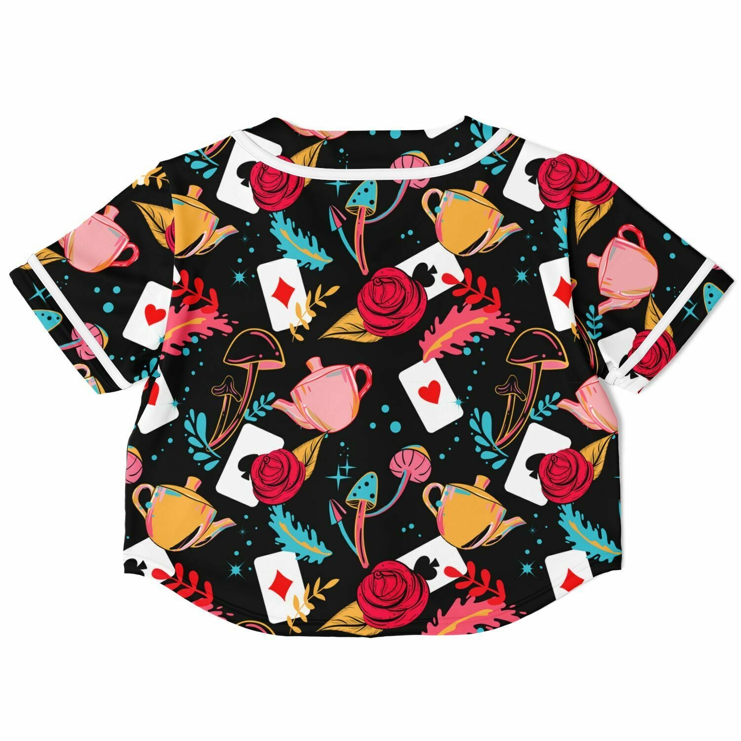 Curiouser and Curiouser Cropped Jersey, Cropped Baseball Jersey, - One Stop Rave