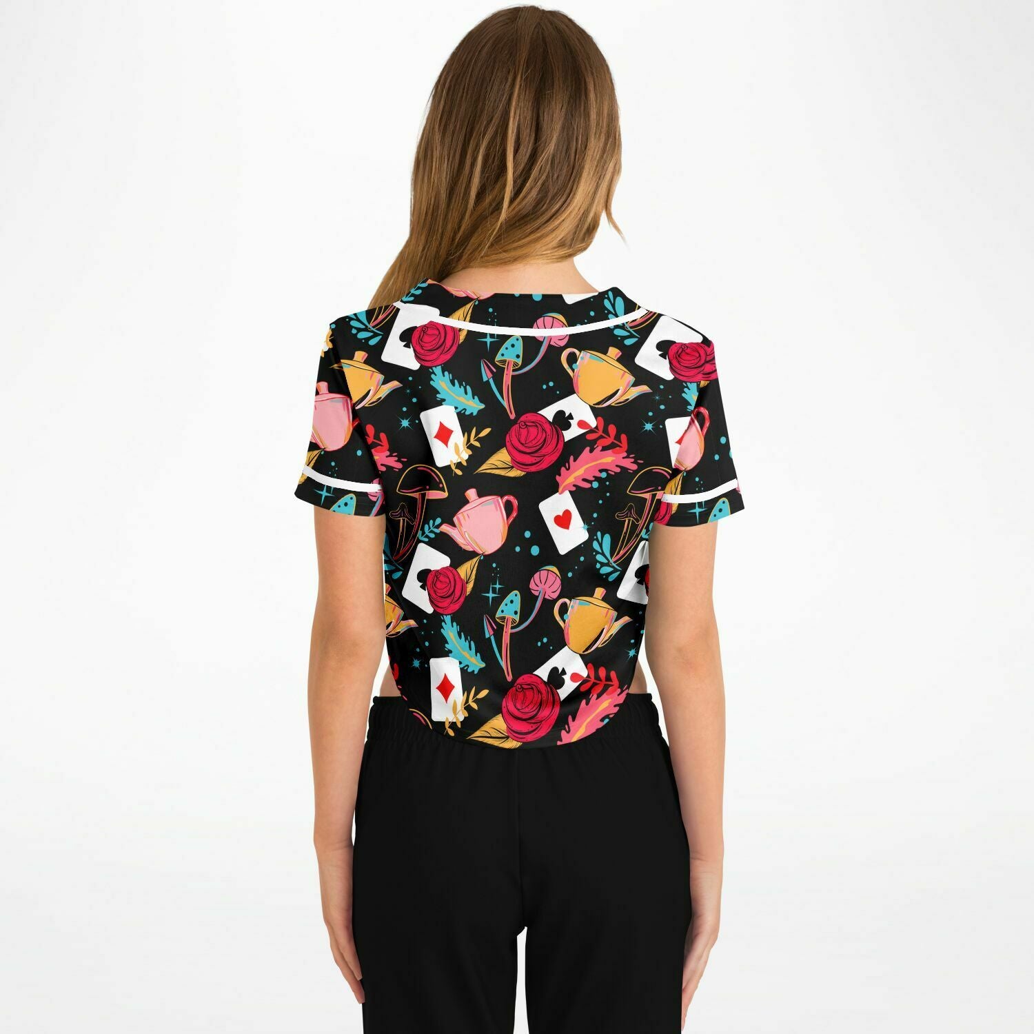 Curiouser and Curiouser Cropped Jersey, Cropped Baseball Jersey, - One Stop Rave