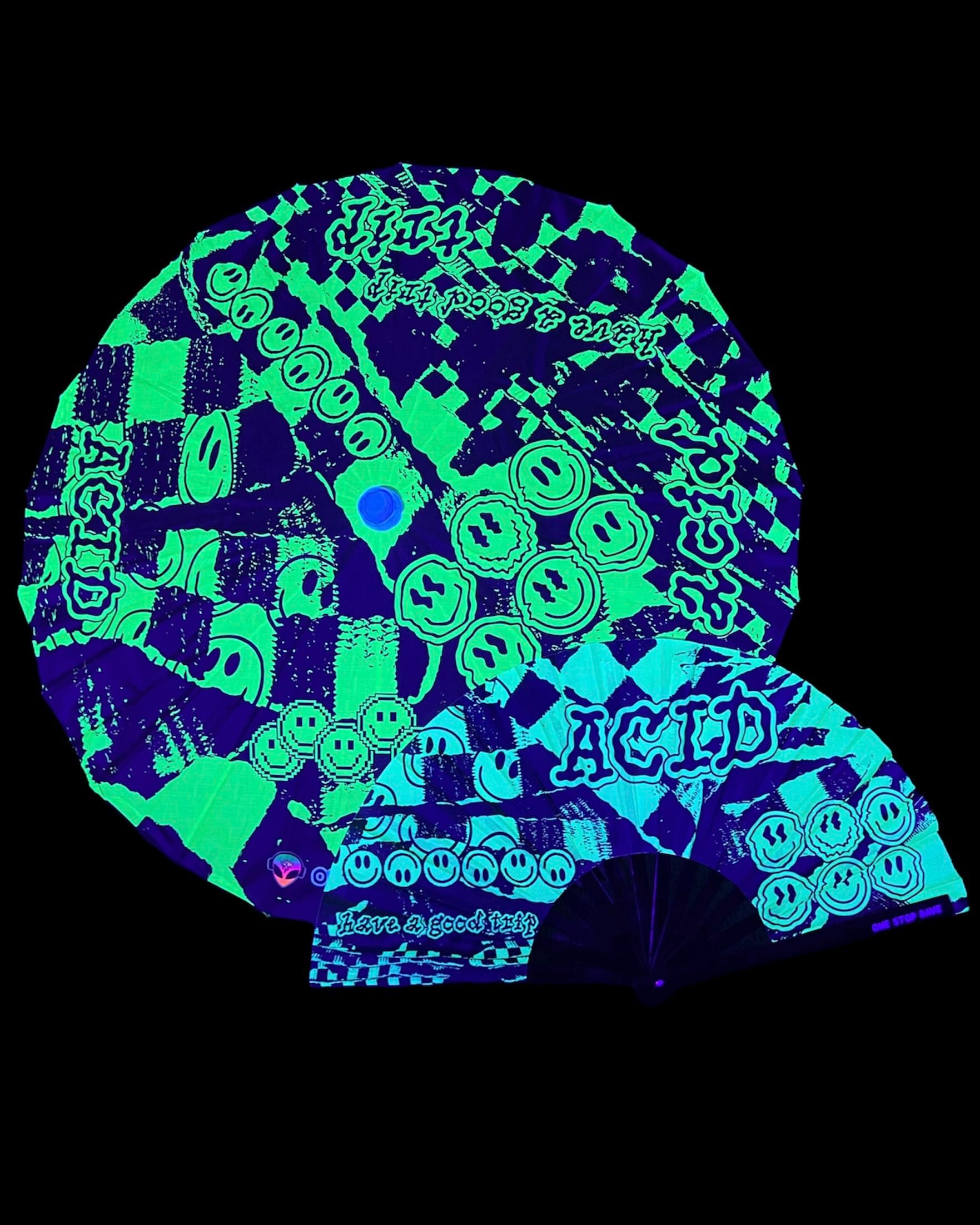Bicycle Day Hand Fan, Festival Fans 13.5", - One Stop Rave