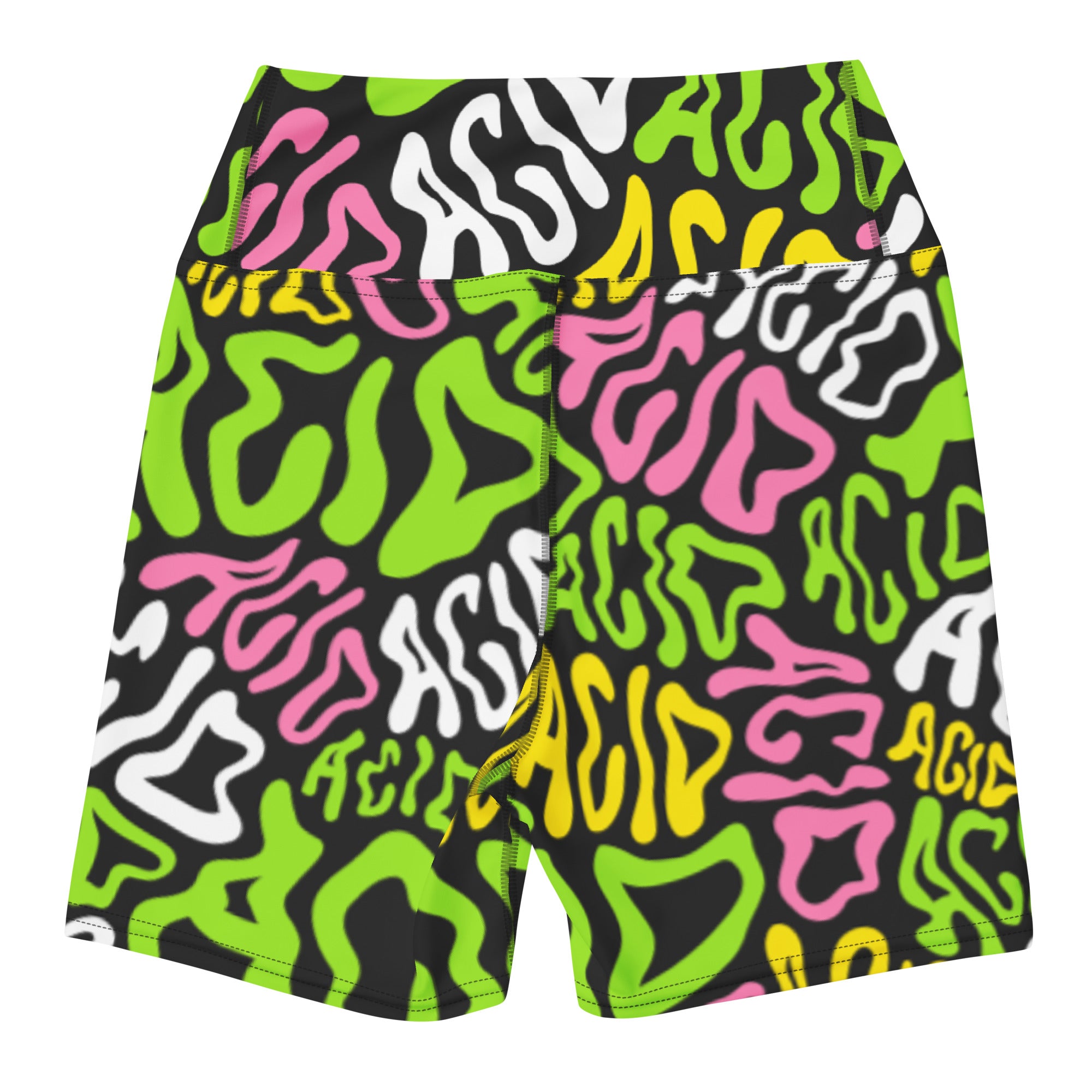 Candy Acid Yoga Shorts, Athletic Shorts, - One Stop Rave