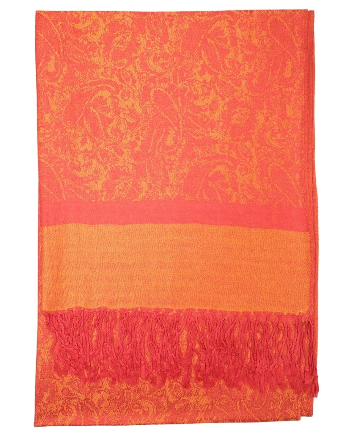 Orange Paisley Rave Pashmina, Pashmina, - One Stop Rave