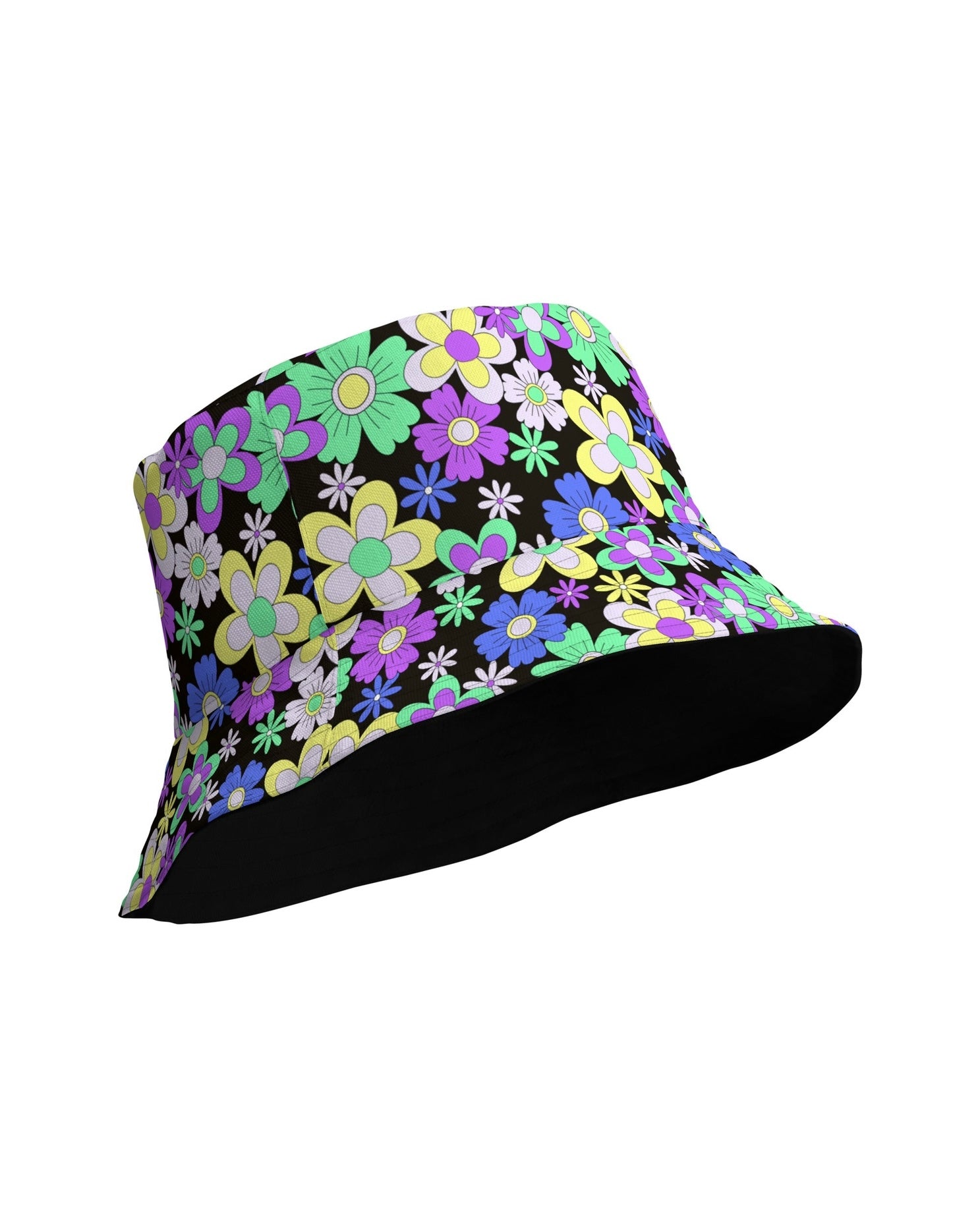 Crazy Daisy Reversible Bucket Hat, Bucket Hat, - One Stop Rave