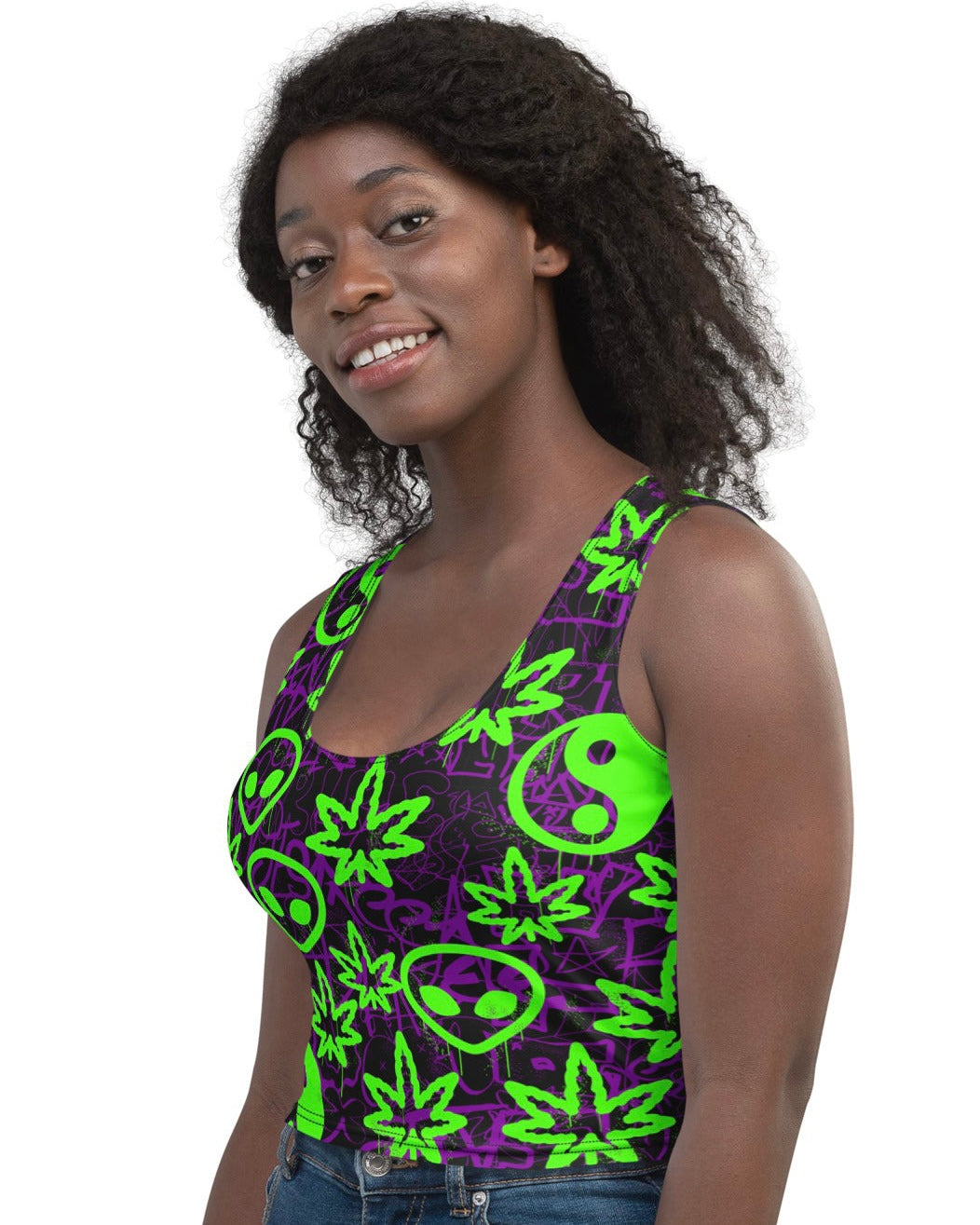 Ganja Graffiti Crop Top, crop top, - One Stop Rave