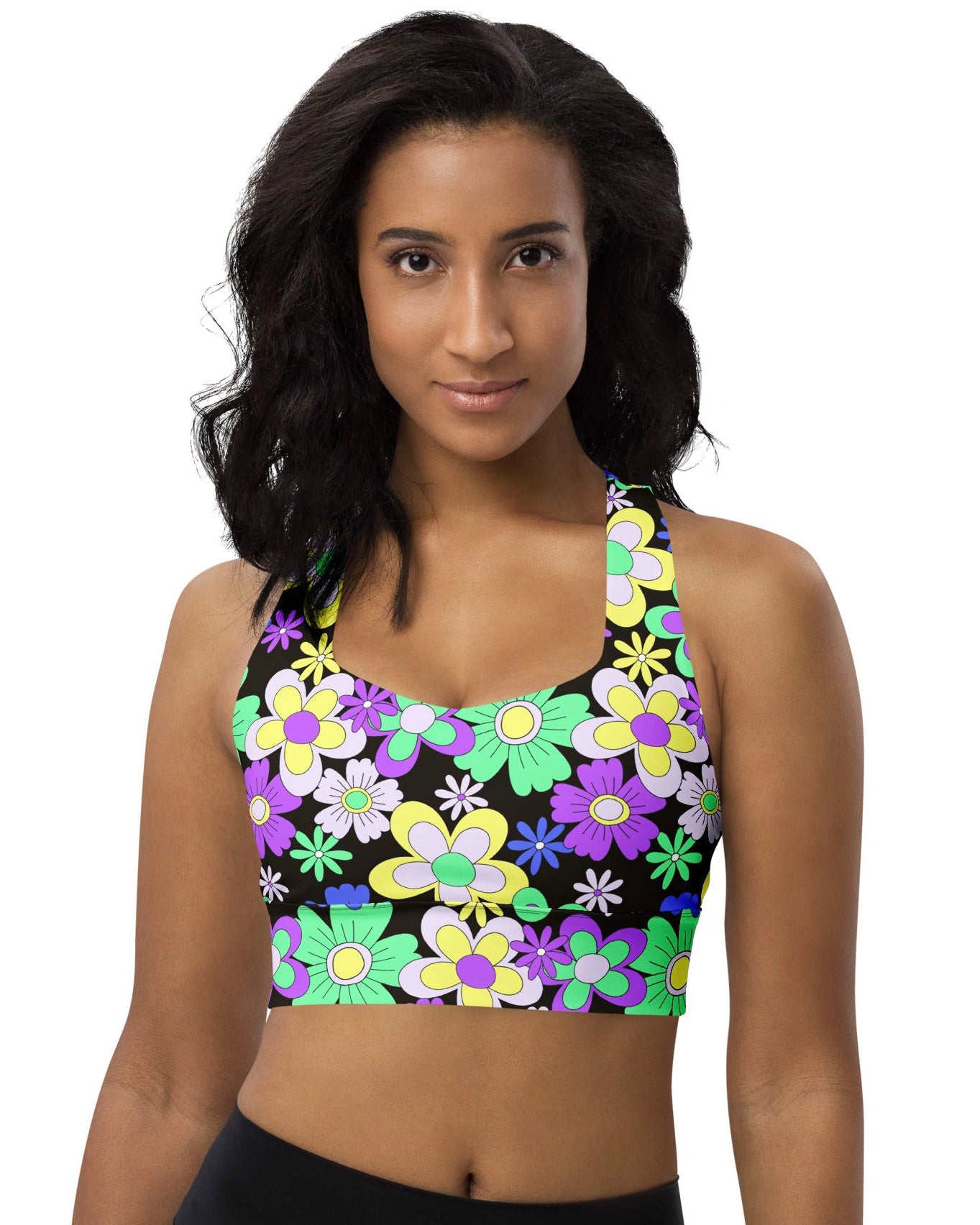 Crazy Daisy Longline Top, Sports Top, - One Stop Rave