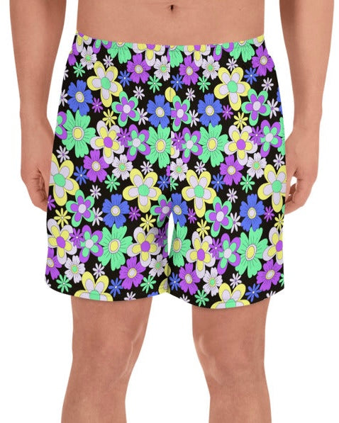 Crazy Daisy Recycled Athletic Shorts, Athletic Shorts, - One Stop Rave