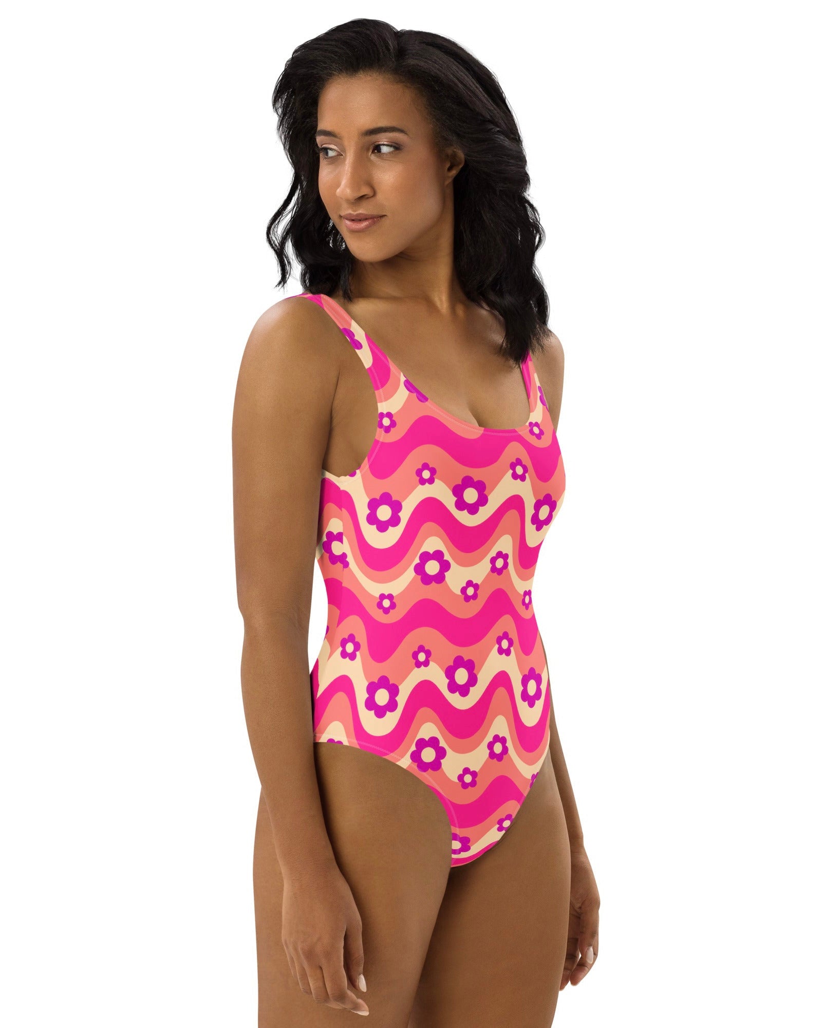 Flower Power Pink Bodysuit, Bodysuit, - One Stop Rave