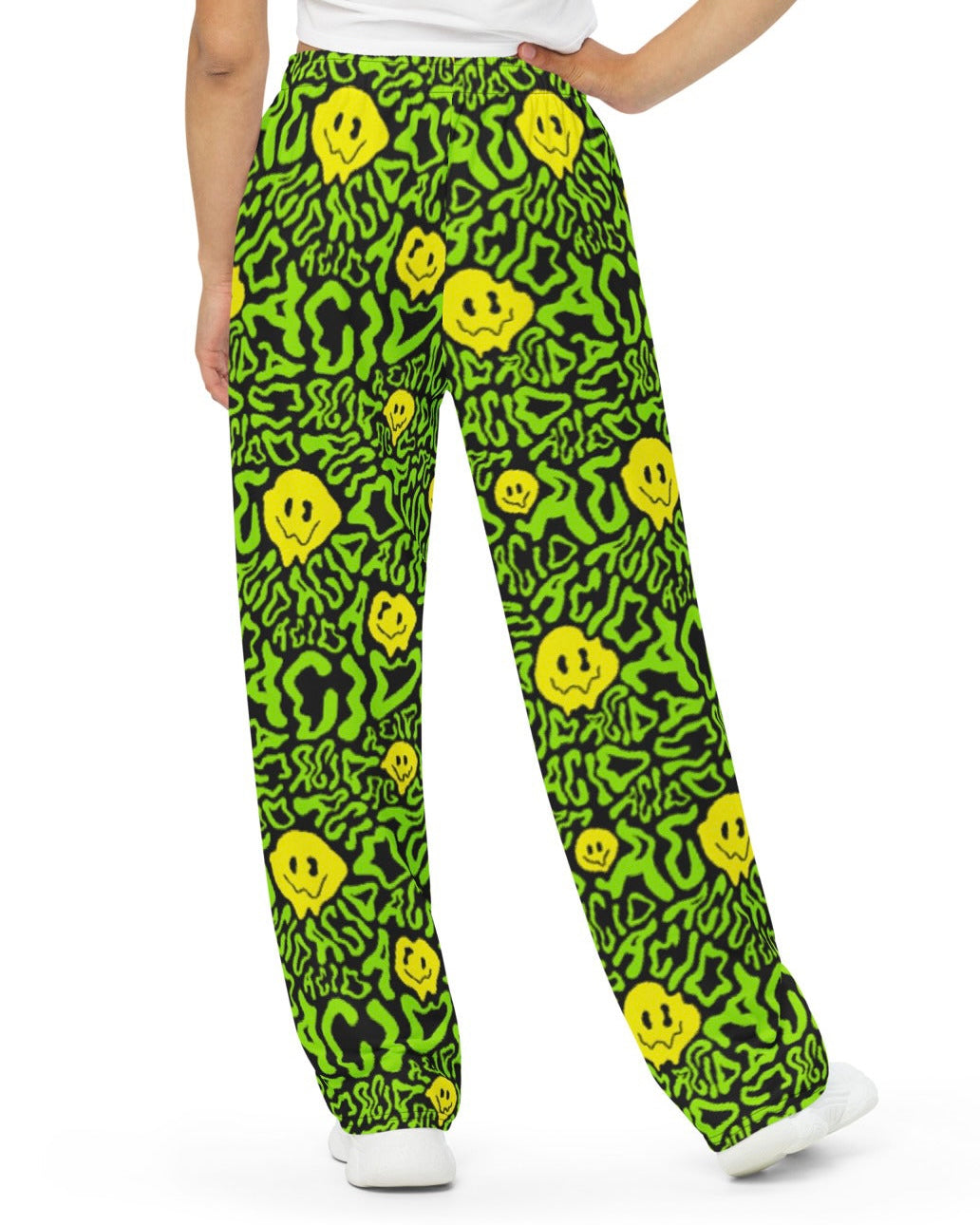 Acid Smilez Wide Leg Pants, Wide Leg Pants, - One Stop Rave