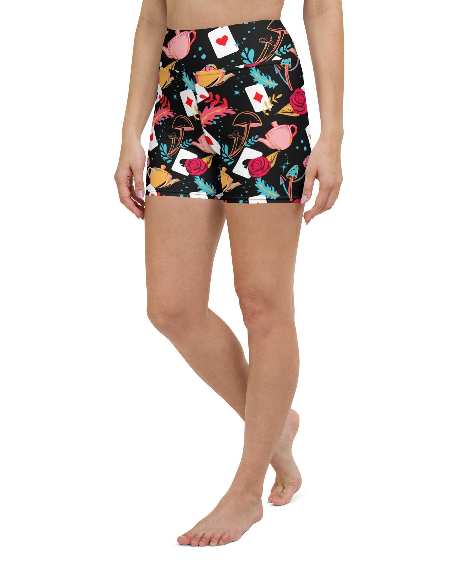 Curiouser and Curiouser Yoga Shorts, Athletic Shorts, - One Stop Rave