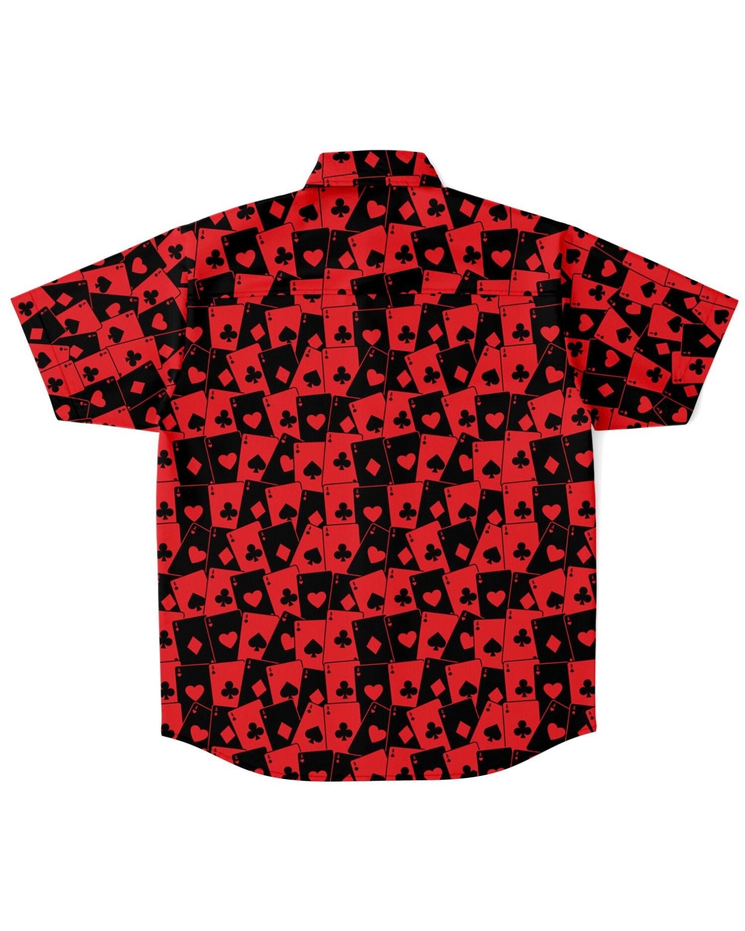 Ace Of Hearts Party Shirt, Short Sleeve Button Down Shirt, - One Stop Rave