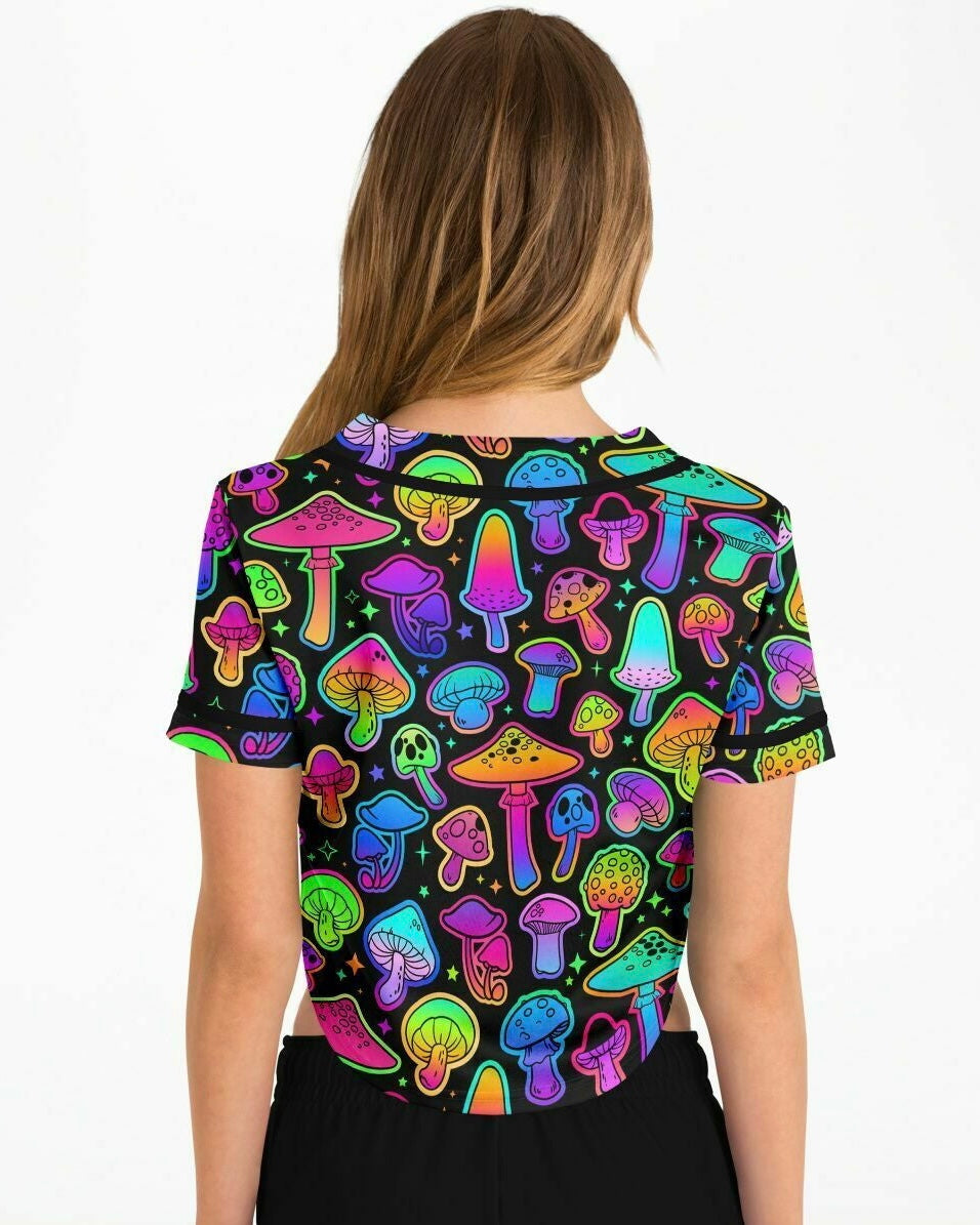 Psilo Cropped Jersey, Cropped Baseball Jersey, - One Stop Rave