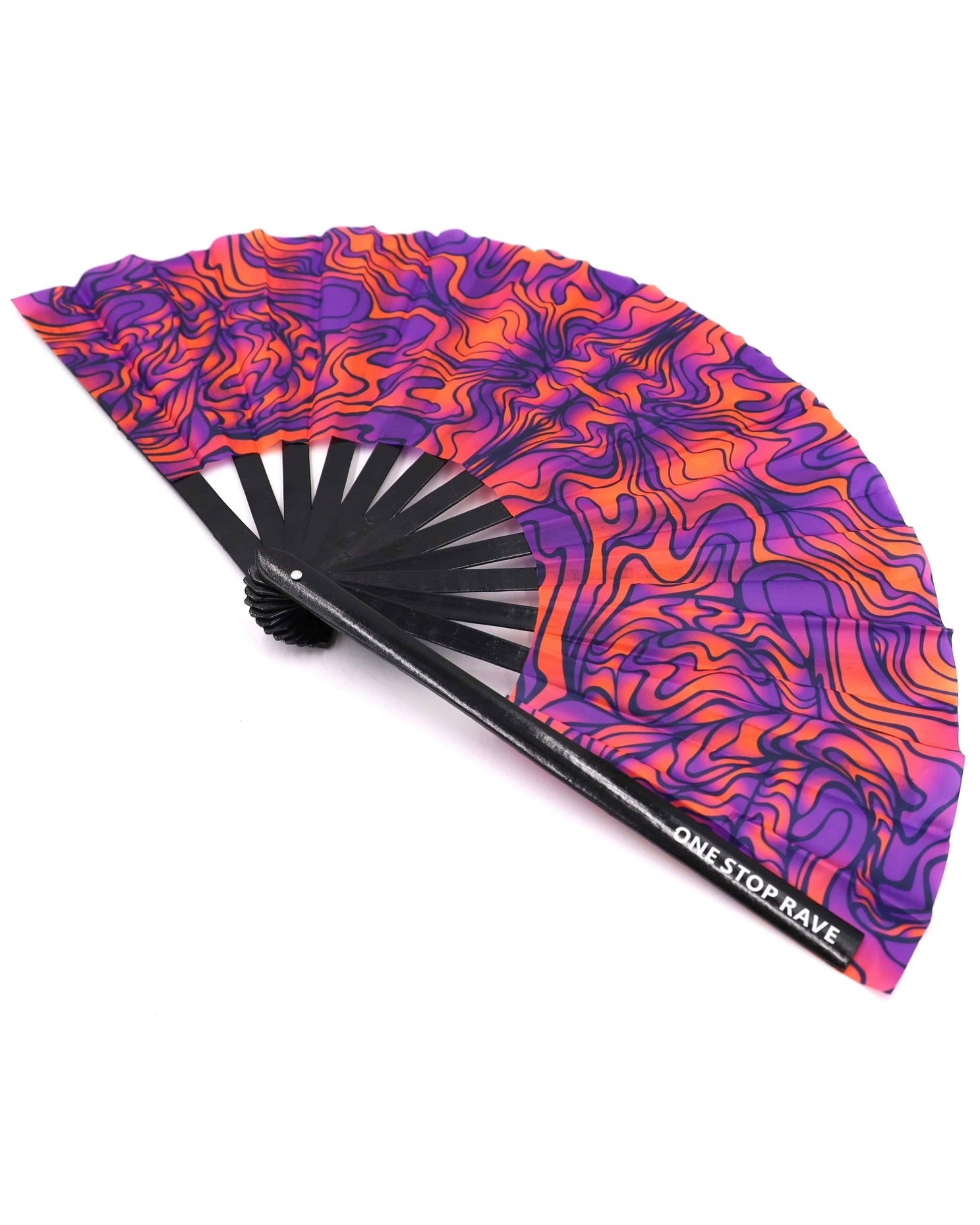 Amethyst Fire Hand Fan, Festival Fans 13.5", - One Stop Rave