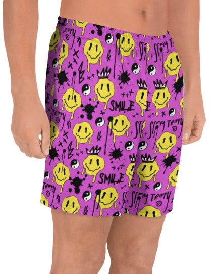 Smile Splatter Recycled Athletic Shorts, Athletic Shorts, - One Stop Rave