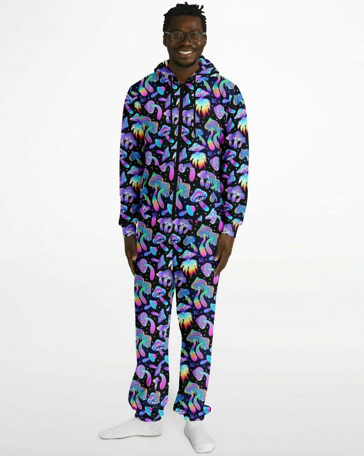 Shroomin Black Onesie, Onesie, - One Stop Rave