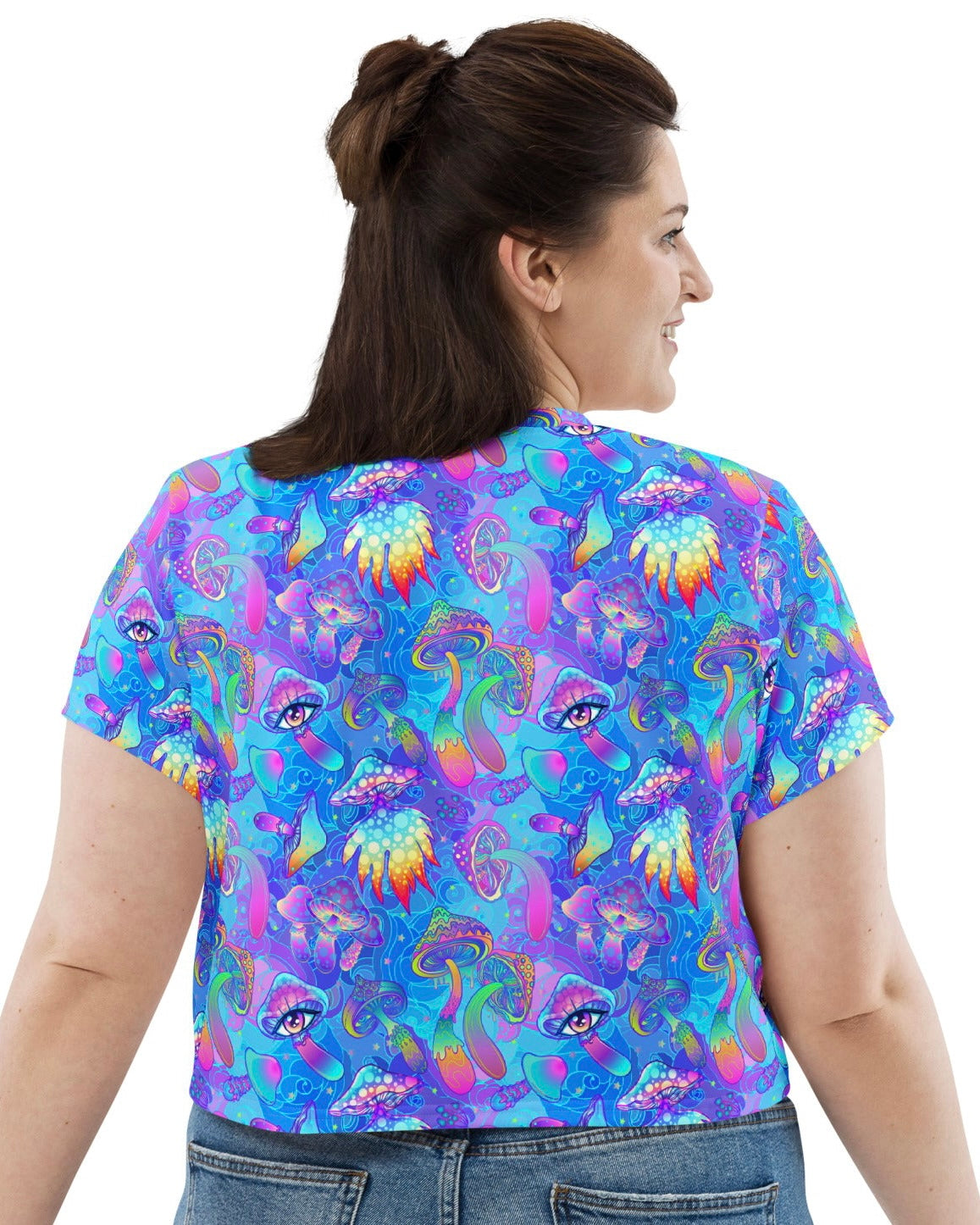 Shroomin Blue Crop Tee, Crop Tee, - One Stop Rave