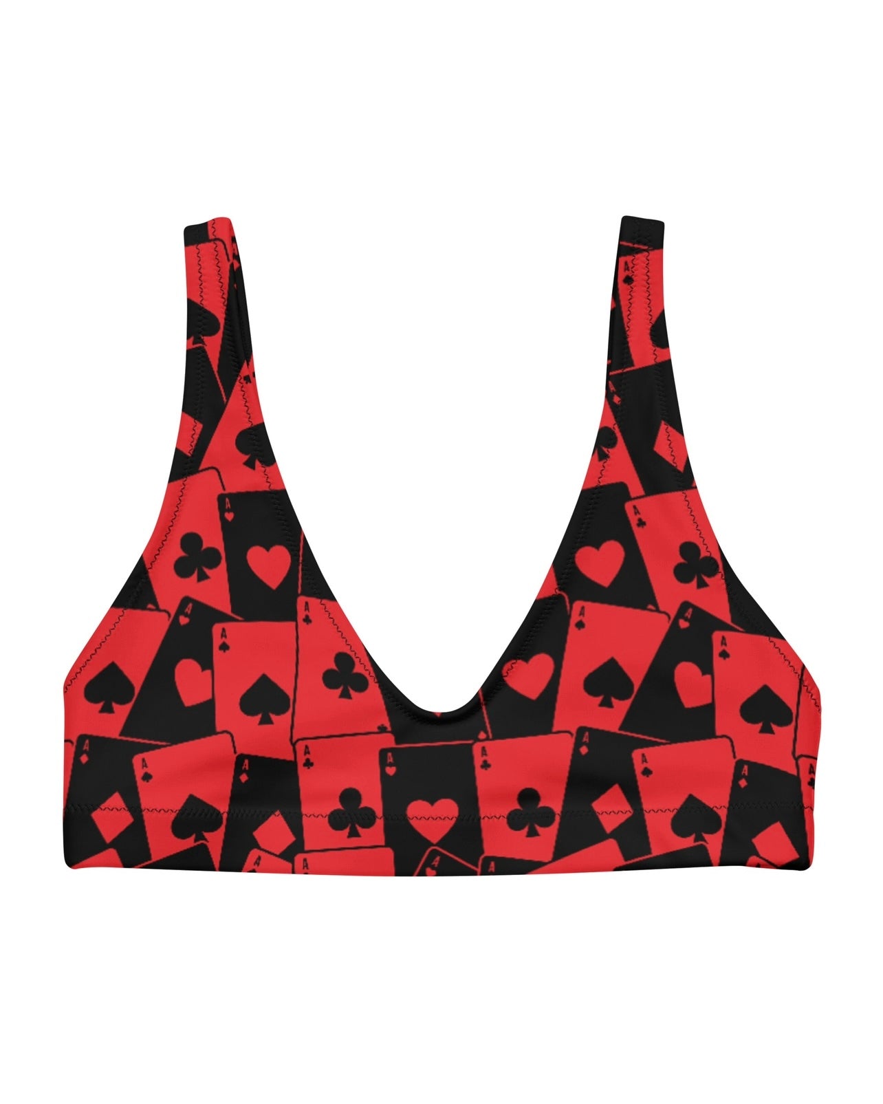 Ace Of Hearts Recycled Padded V-Top, V-Top, - One Stop Rave