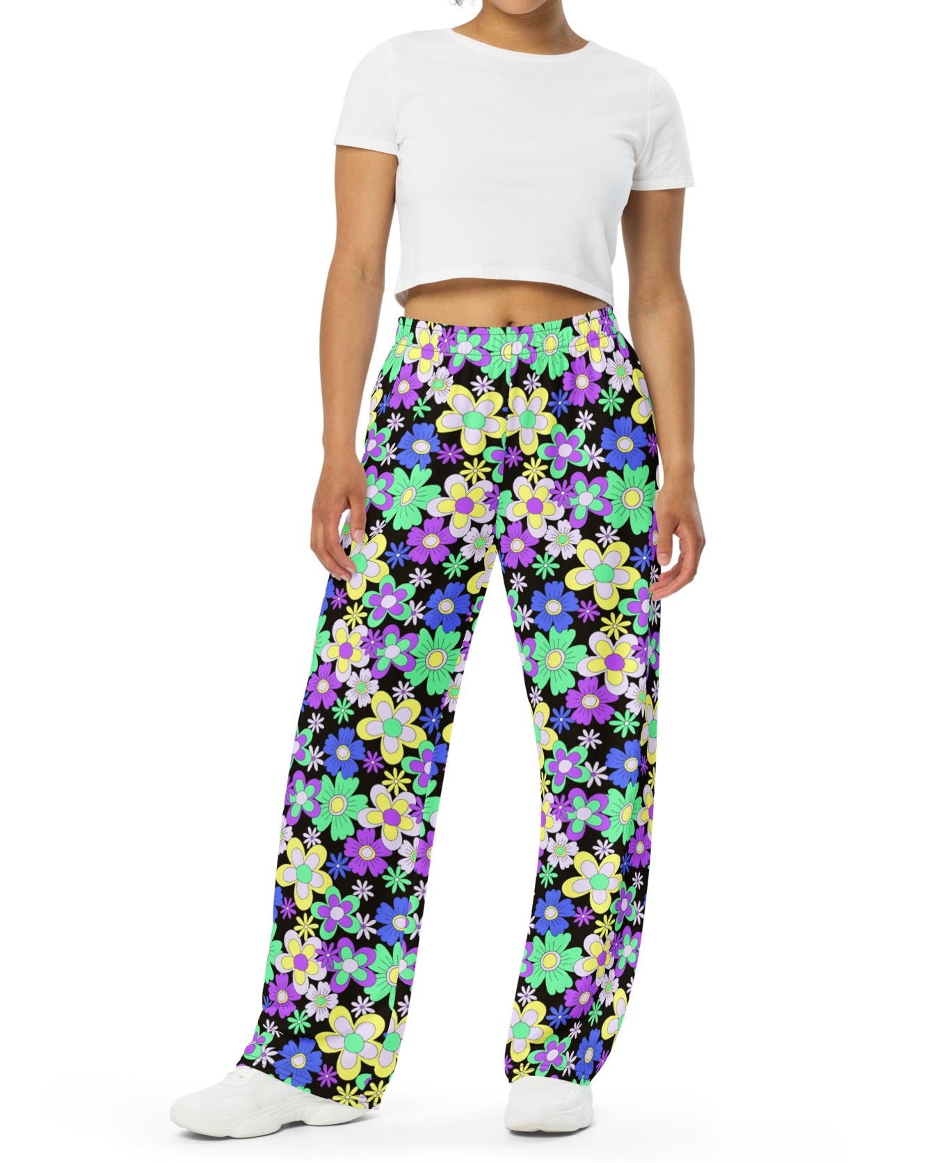 Crazy Daisy Wide Leg Pants, Wide Leg Pants, - One Stop Rave