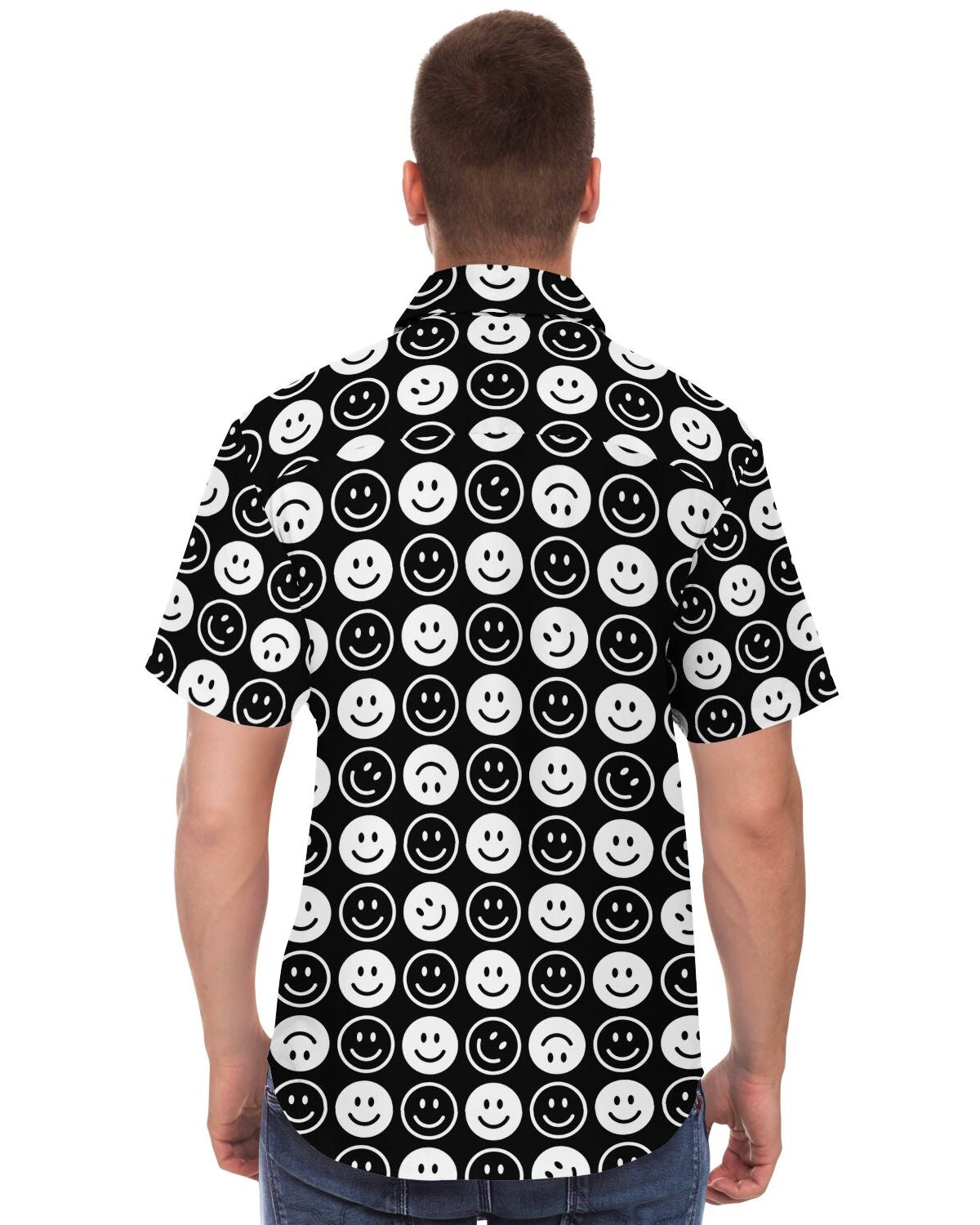 All Smiles Party Shirt, Short Sleeve Button Down Shirt, - One Stop Rave