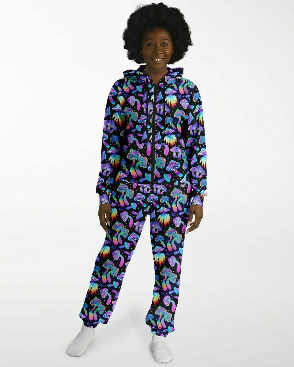 Shroomin Black Onesie, Onesie, - One Stop Rave