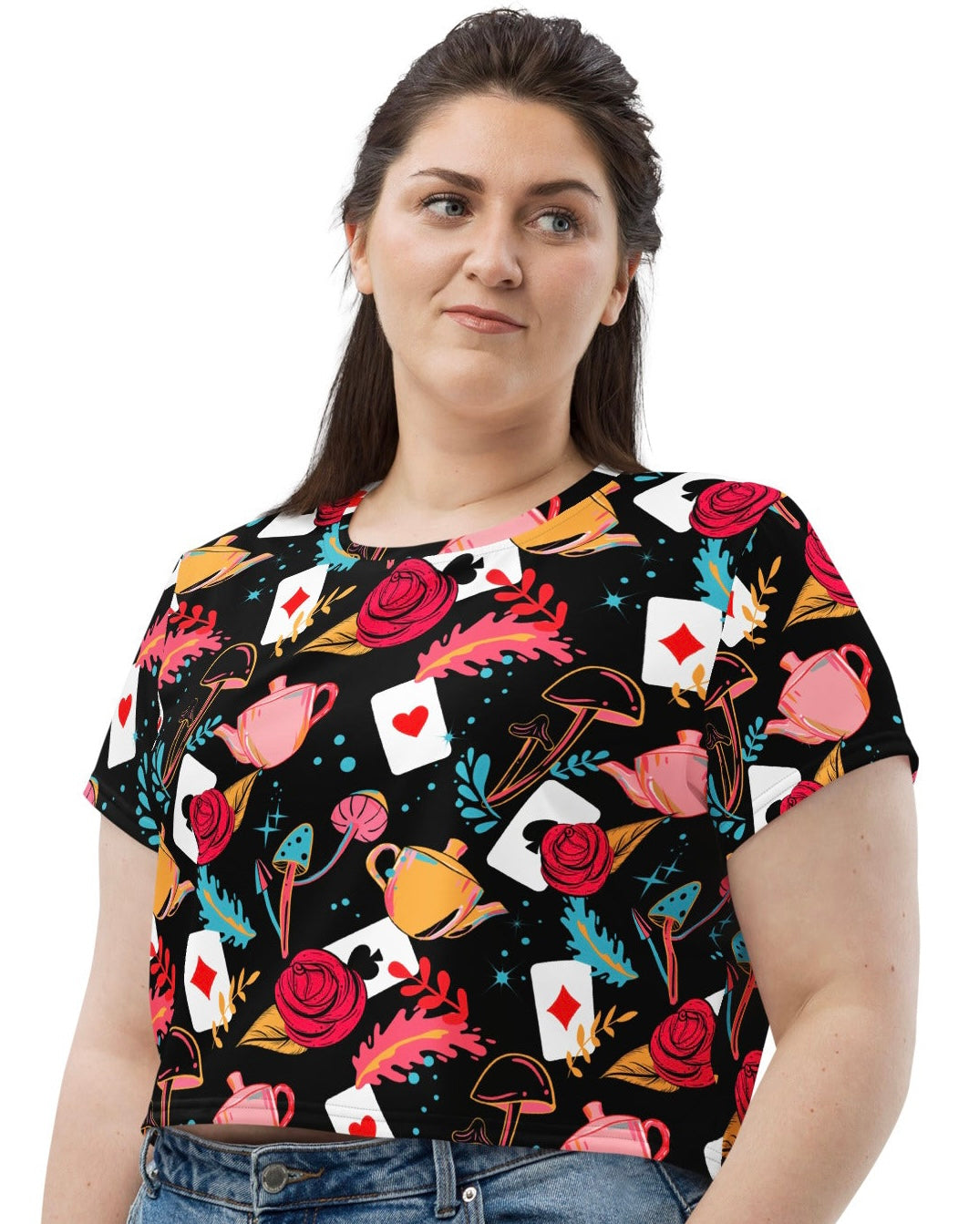 Curiouser and Curiouser Crop Tee, Crop Tee, - One Stop Rave