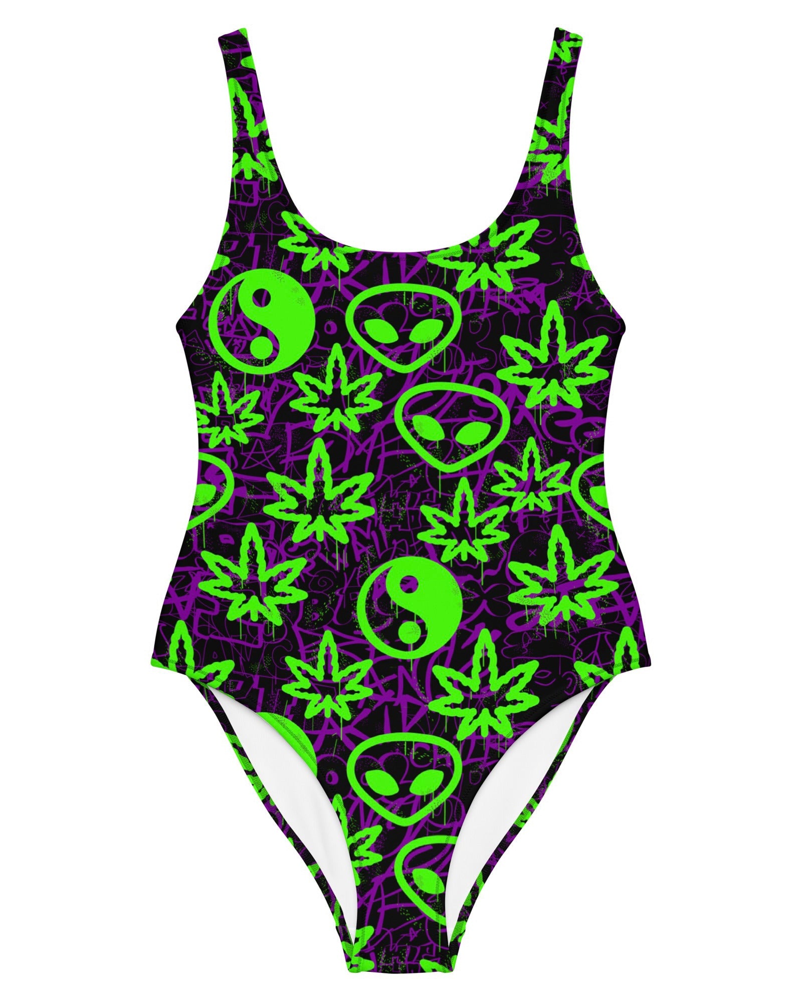 Ganja Graffiti Bodysuit, Bodysuit, - One Stop Rave